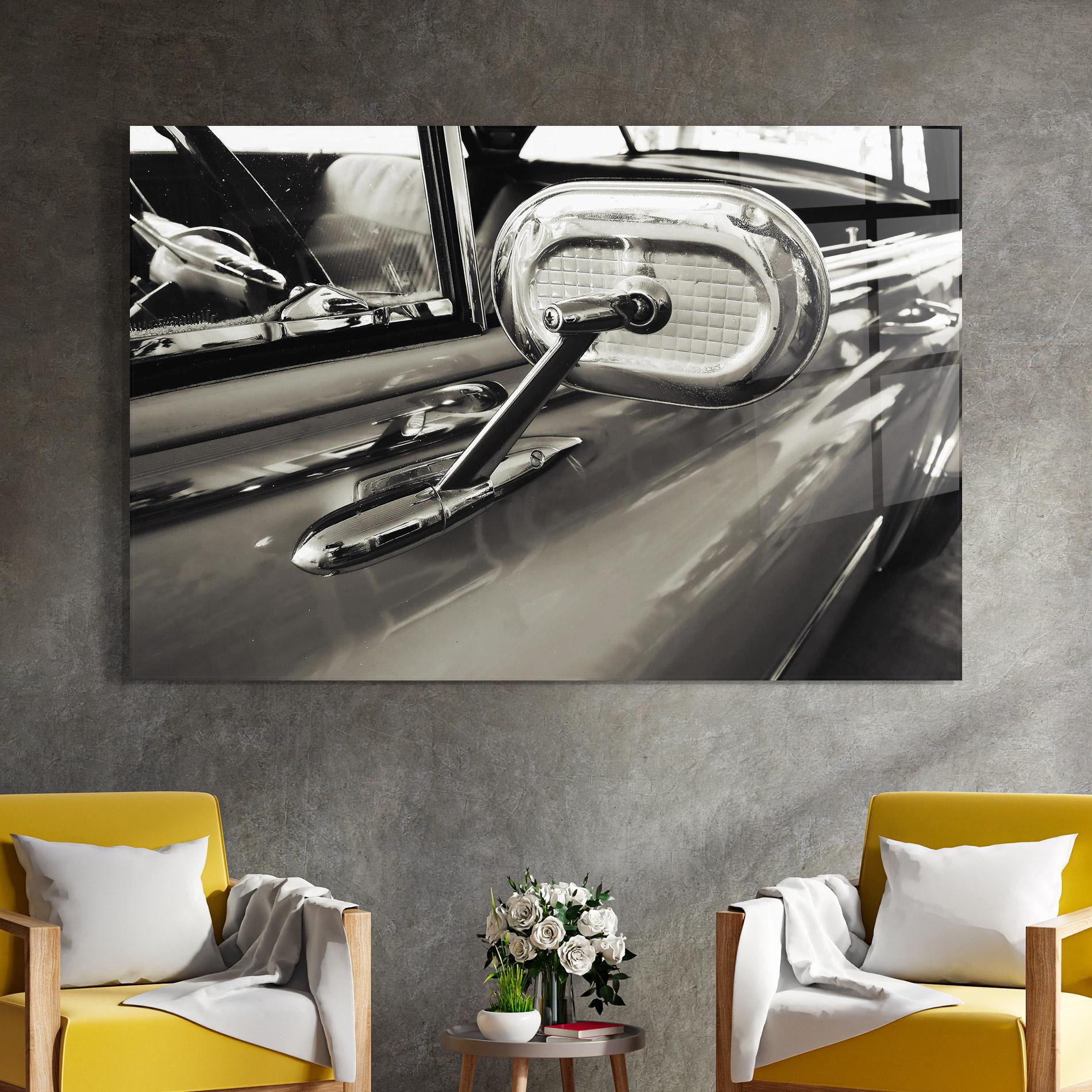 Tablou Sticla Close Up Grey Car mockup 4