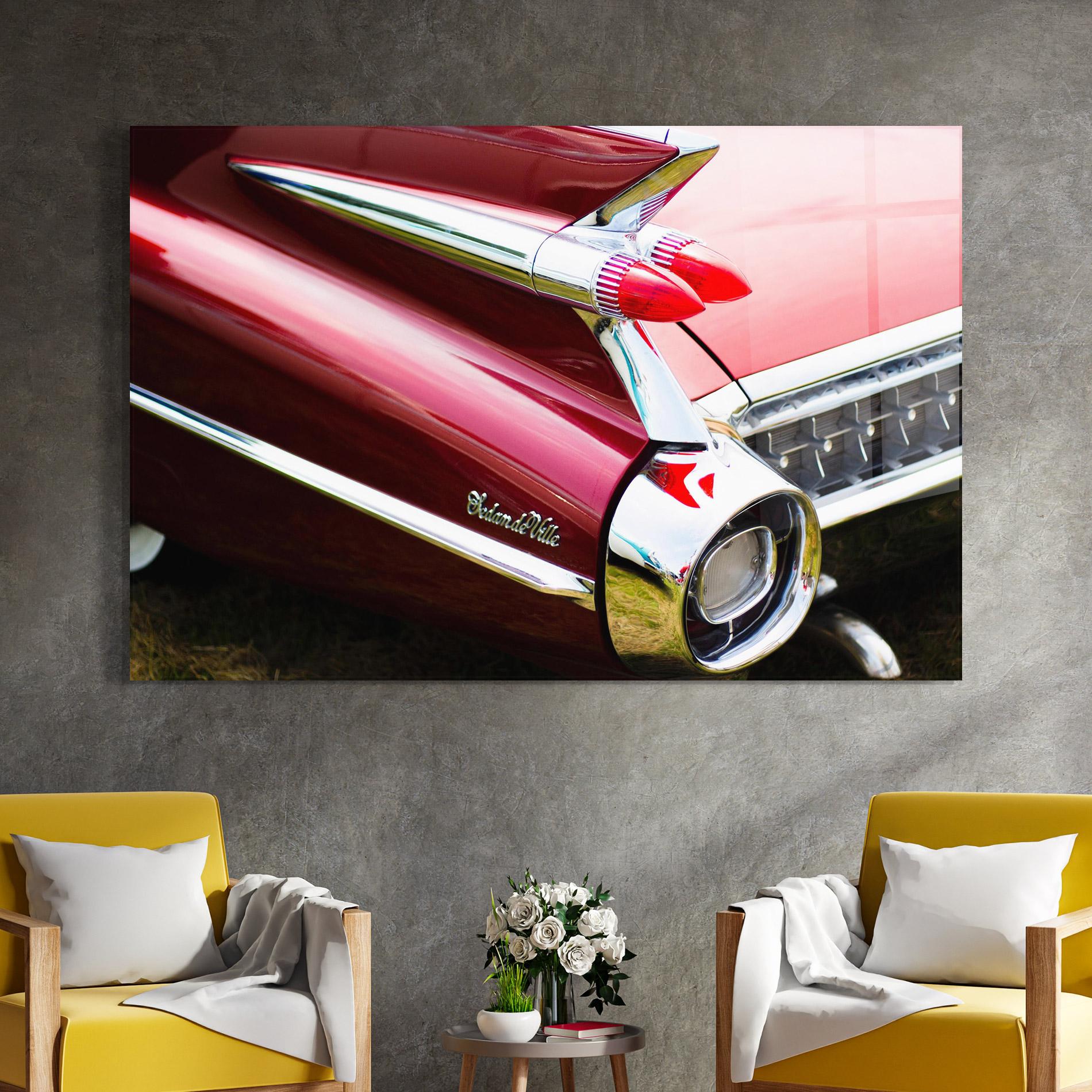 Tablou Sticla Closeup Car Red mockup 4