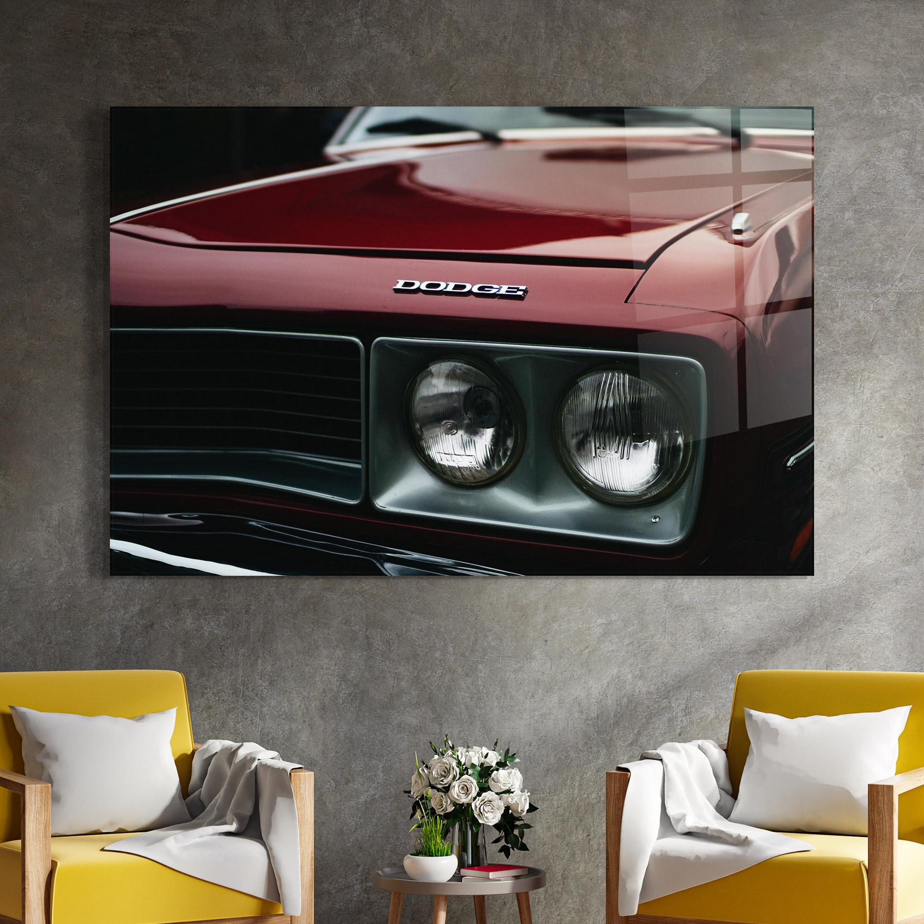 Tablou Sticla Dark Red Car mockup 4