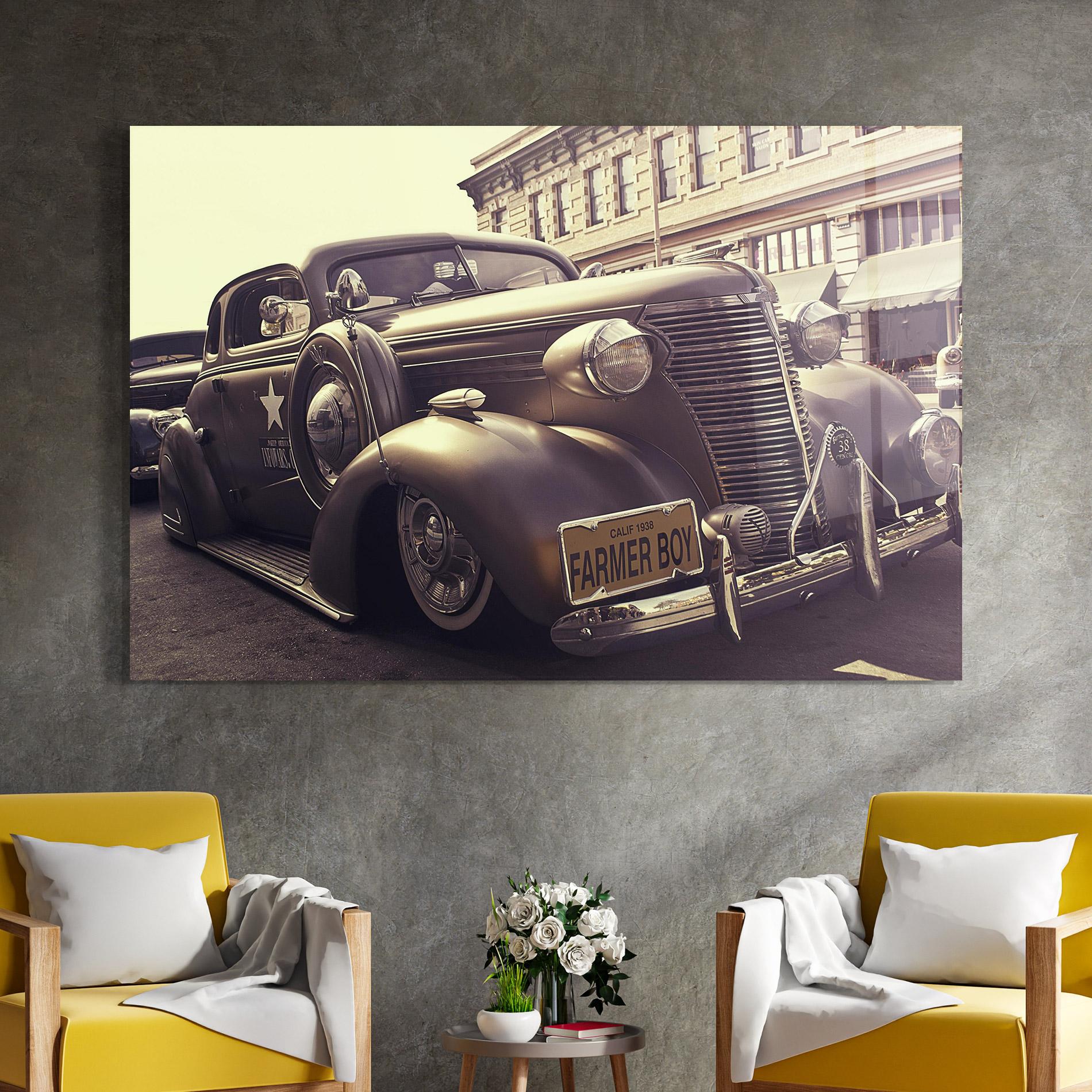 Tablou Sticla Old Classic Car mockup 4