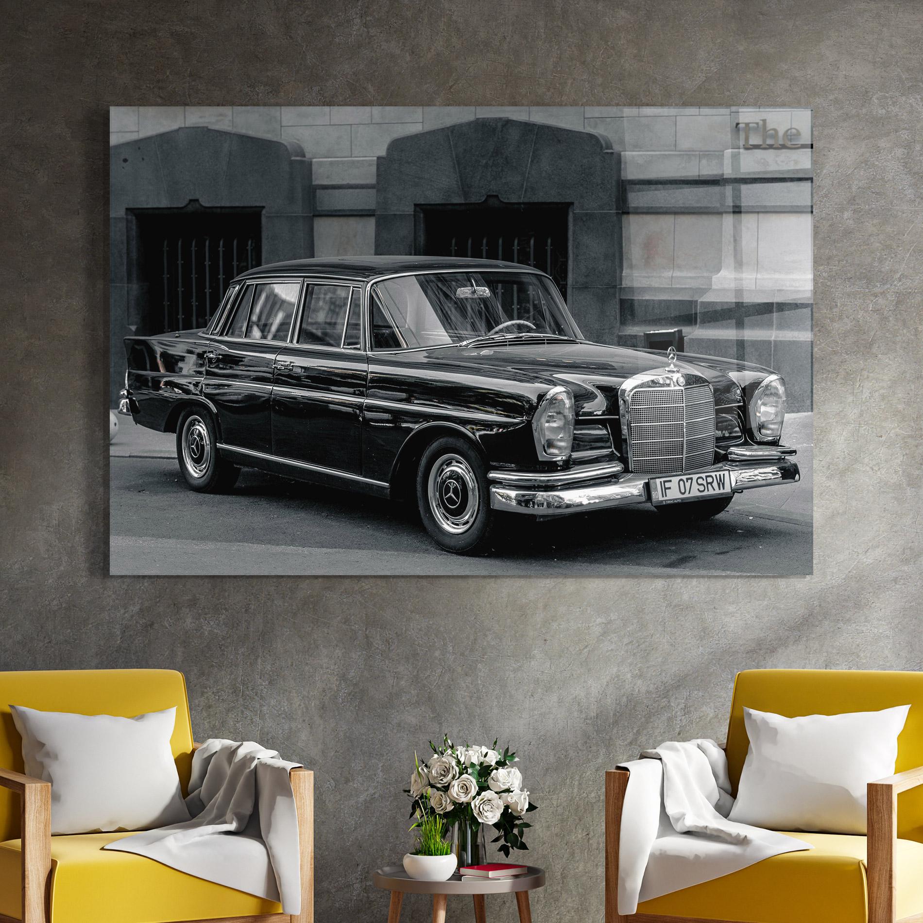 Tablou Sticla Pretty Classic Car mockup 4