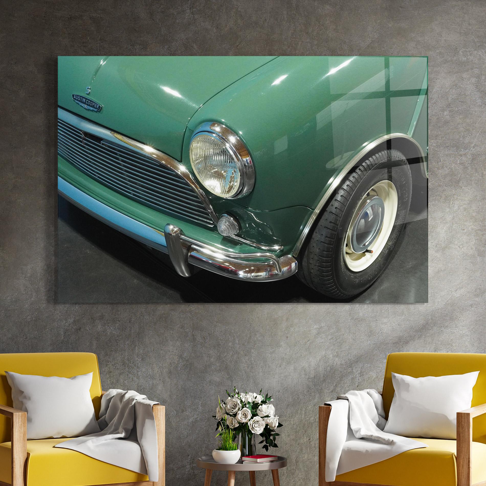 Tablou Sticla Pretty Green Car mockup 4