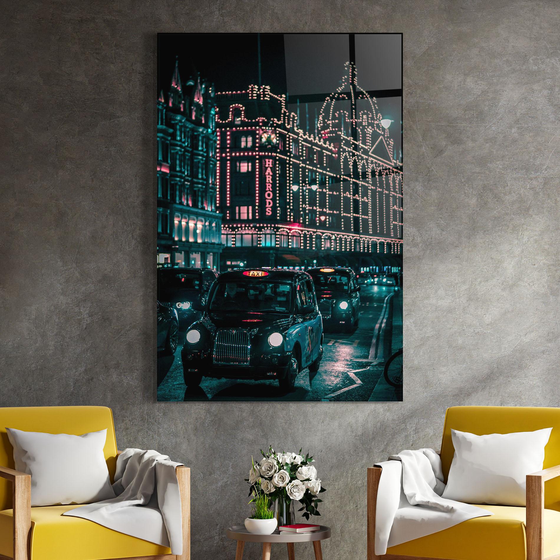 Tablou Sticla City Lights Car mockup 4