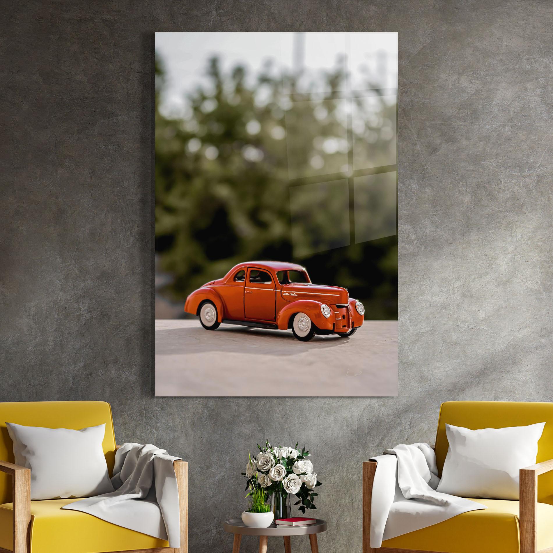 Tablou Sticla Vintage Orange Toy mockup 4