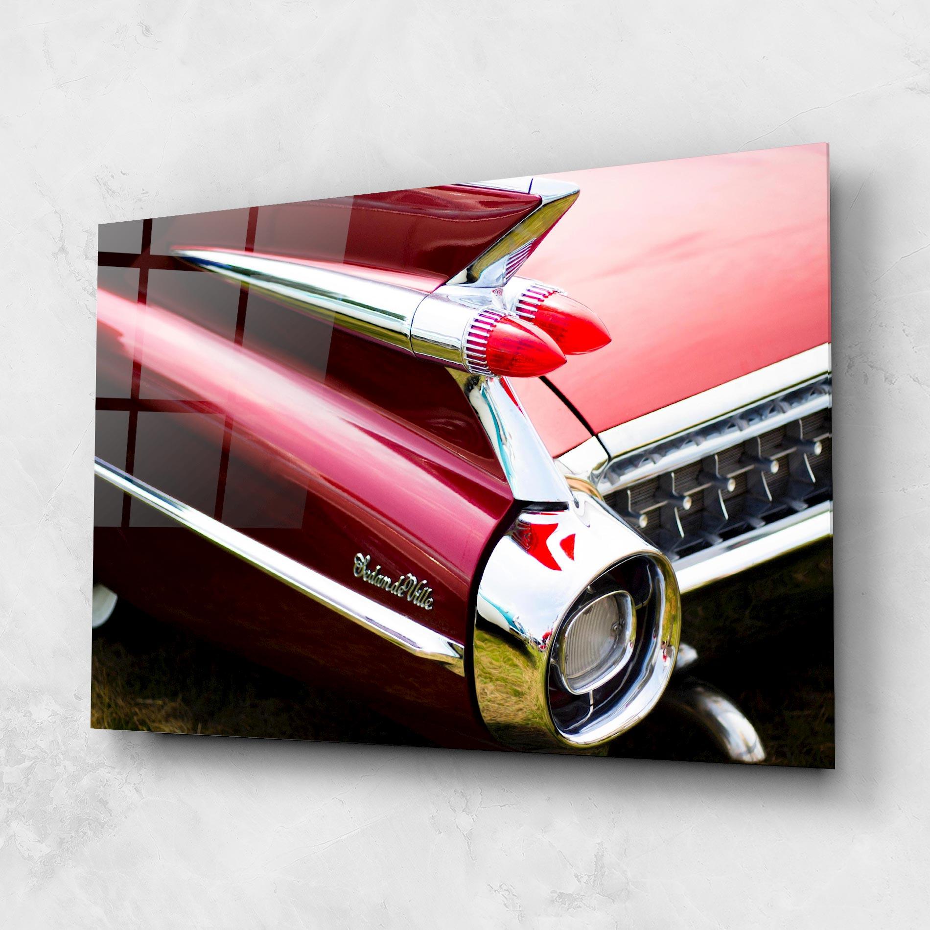Tablou Sticla Closeup Car Red mockup 1