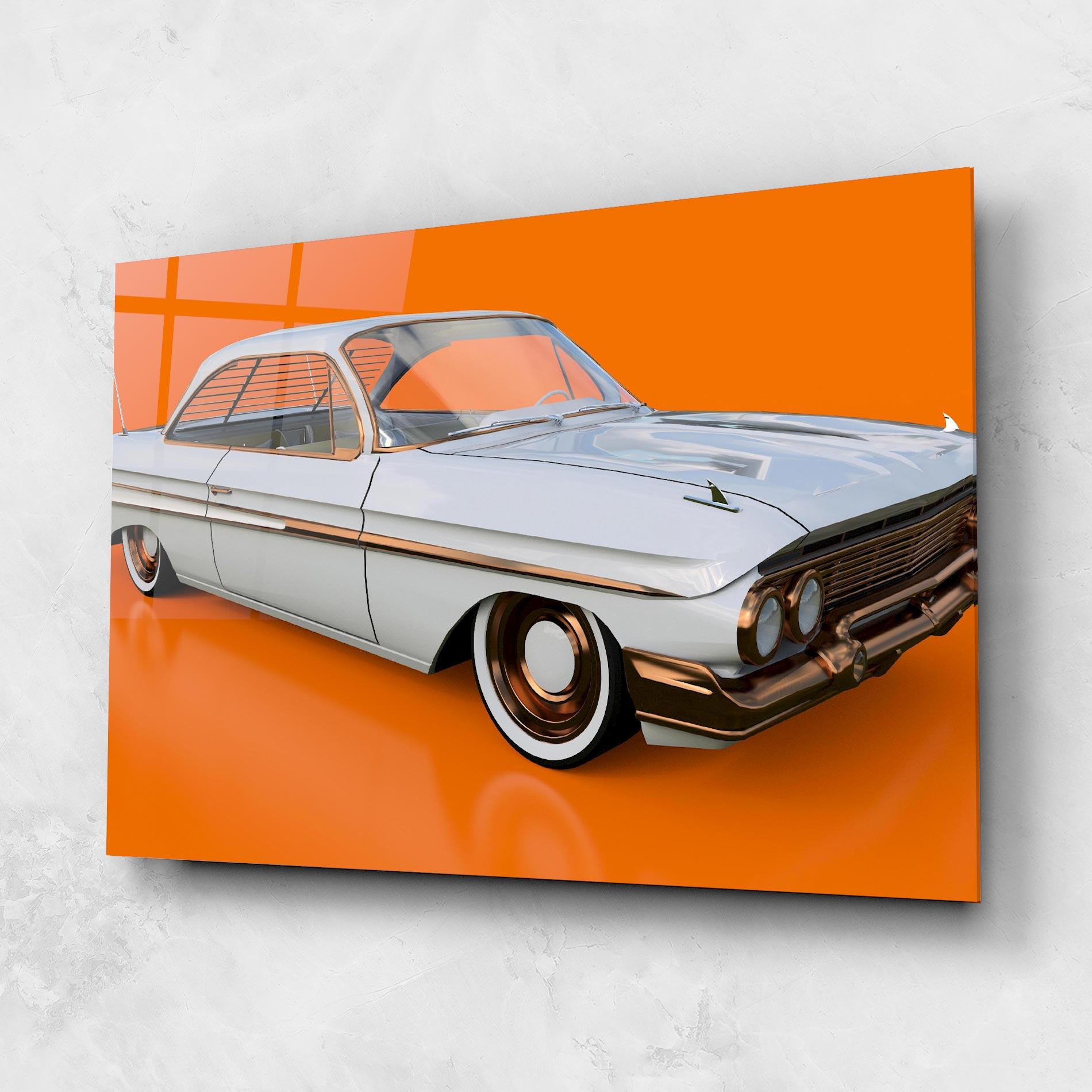 Tablou Sticla Old American Car mockup 1