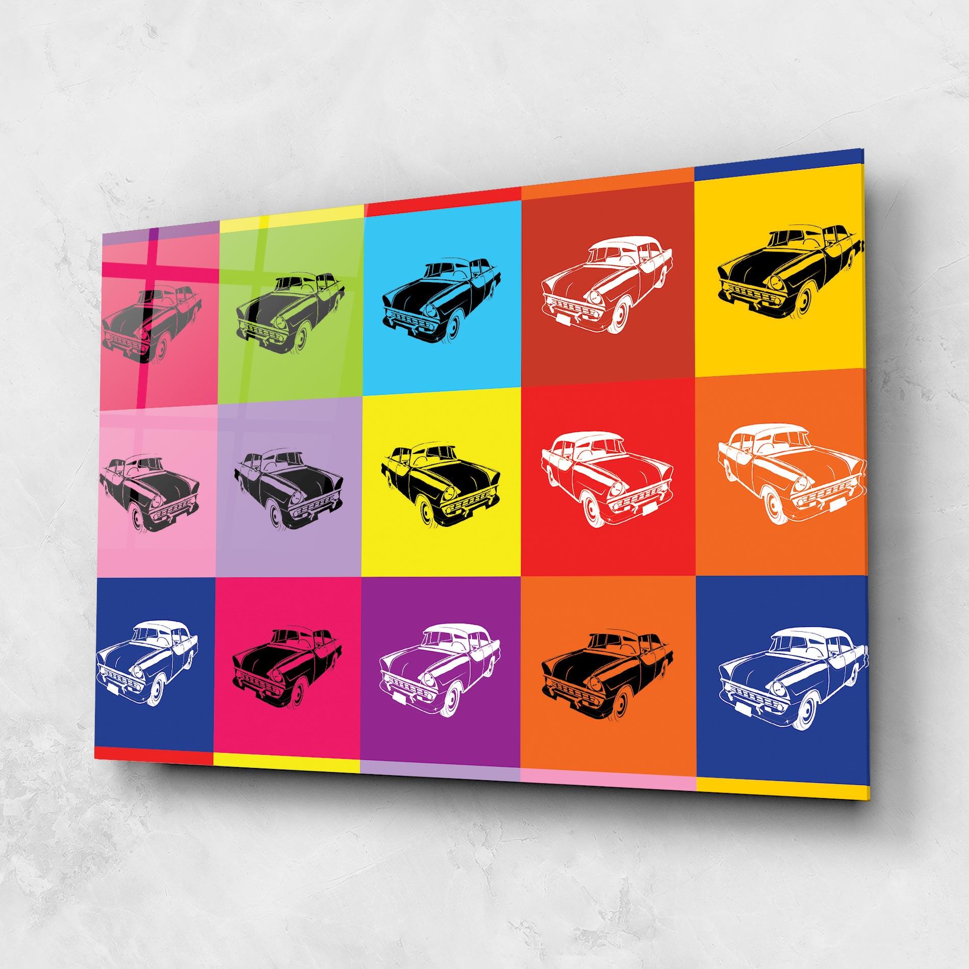 Tablou Sticla Vintage Car Mix mockup 1