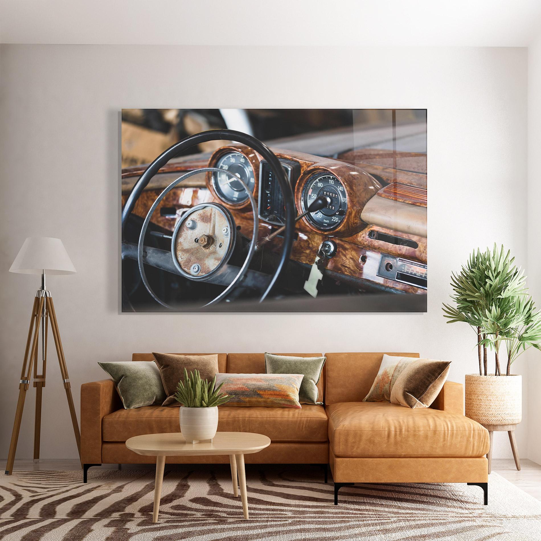 Tablou Sticla Brown Clean Car mockup 7