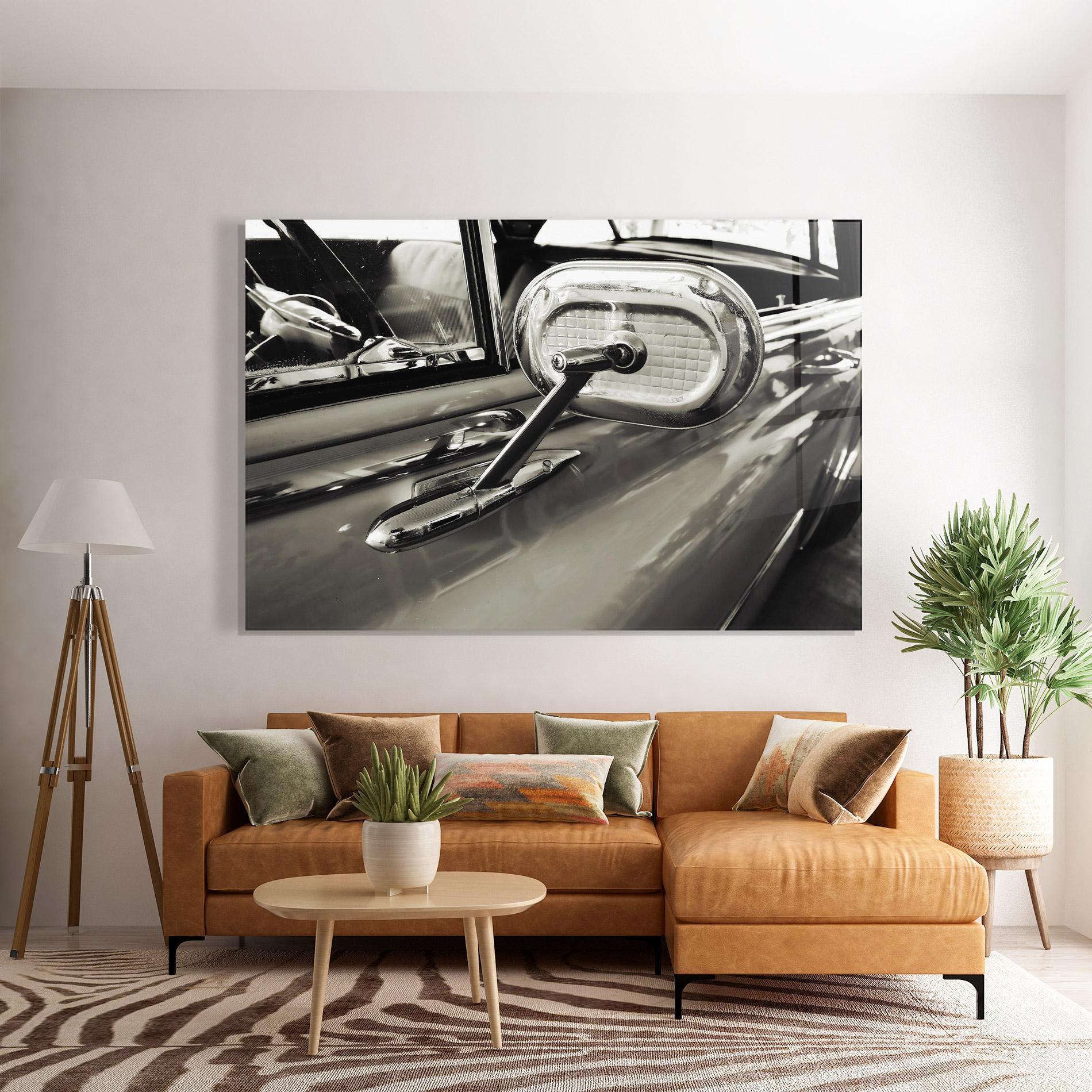 Tablou Sticla Close Up Grey Car mockup 7