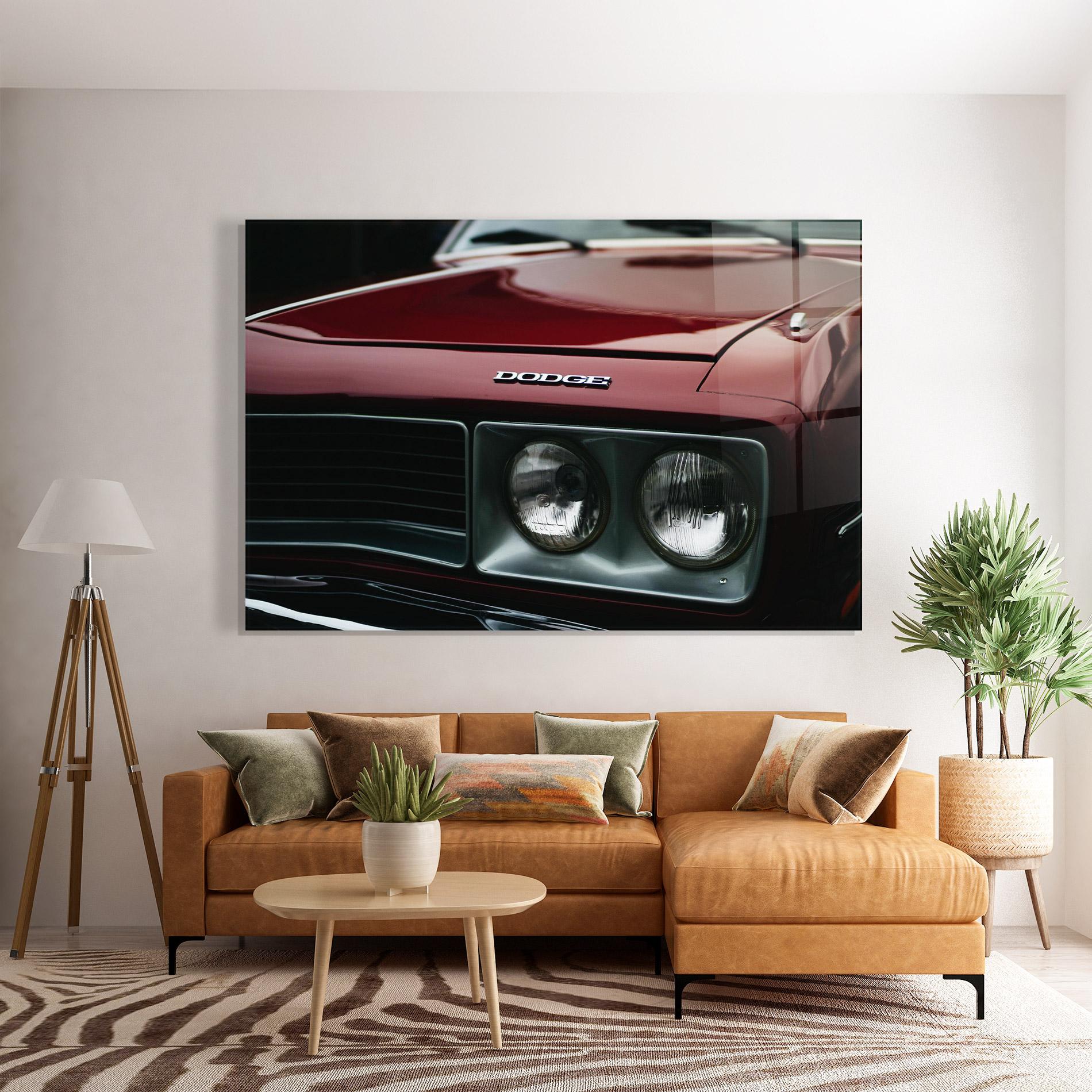 Tablou Sticla Dark Red Car mockup 7