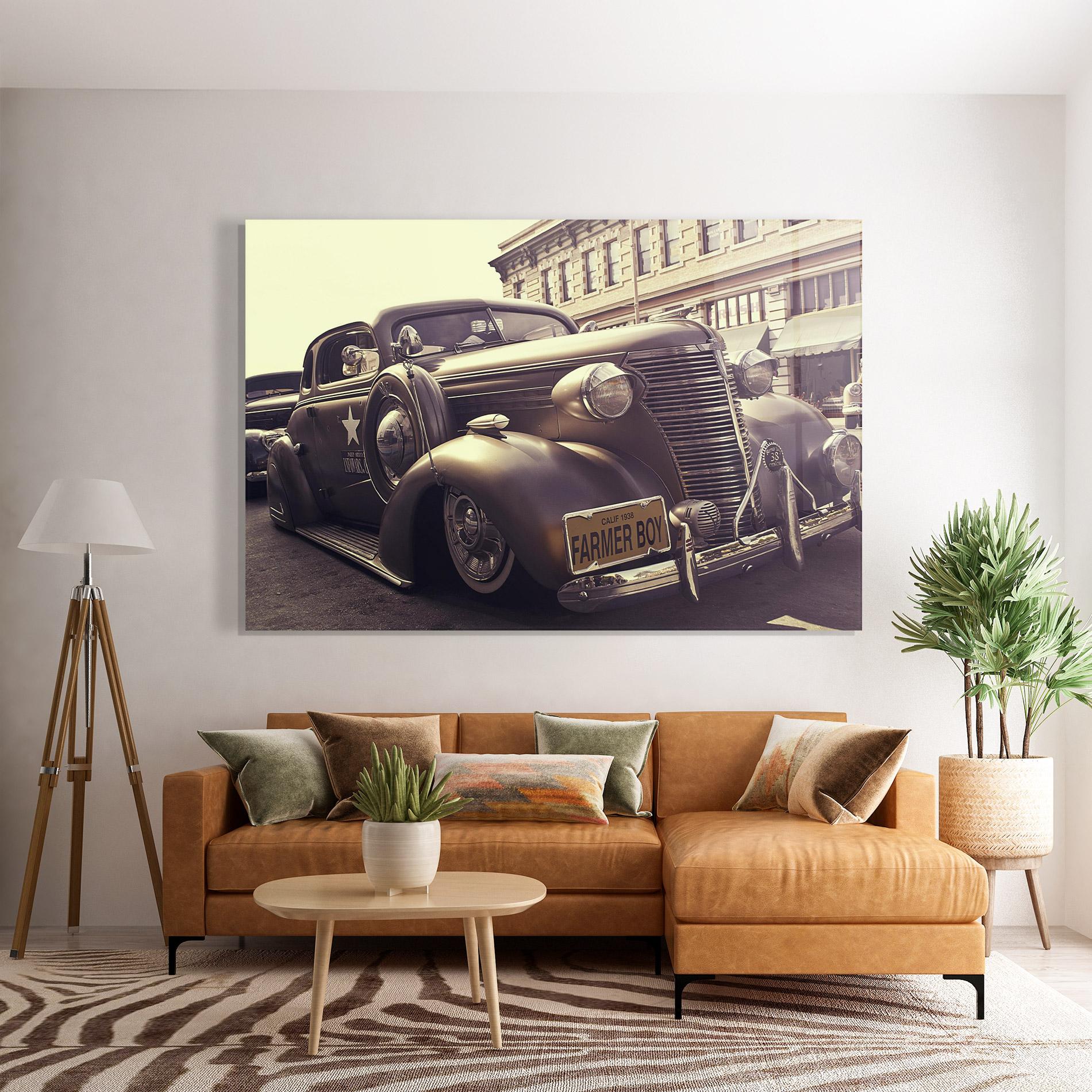 Tablou Sticla Old Classic Car mockup 7