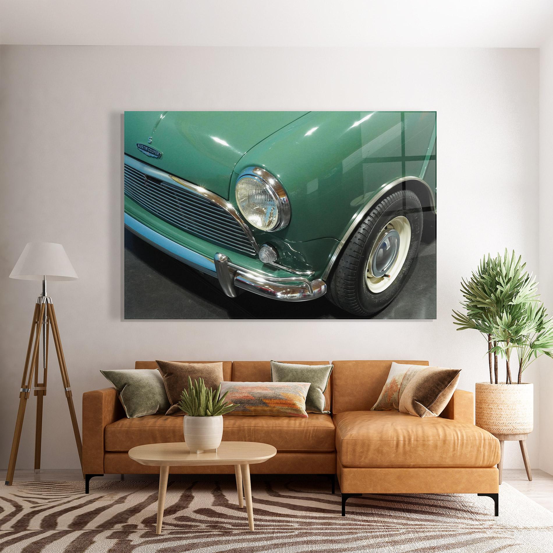 Tablou Sticla Pretty Green Car mockup 7