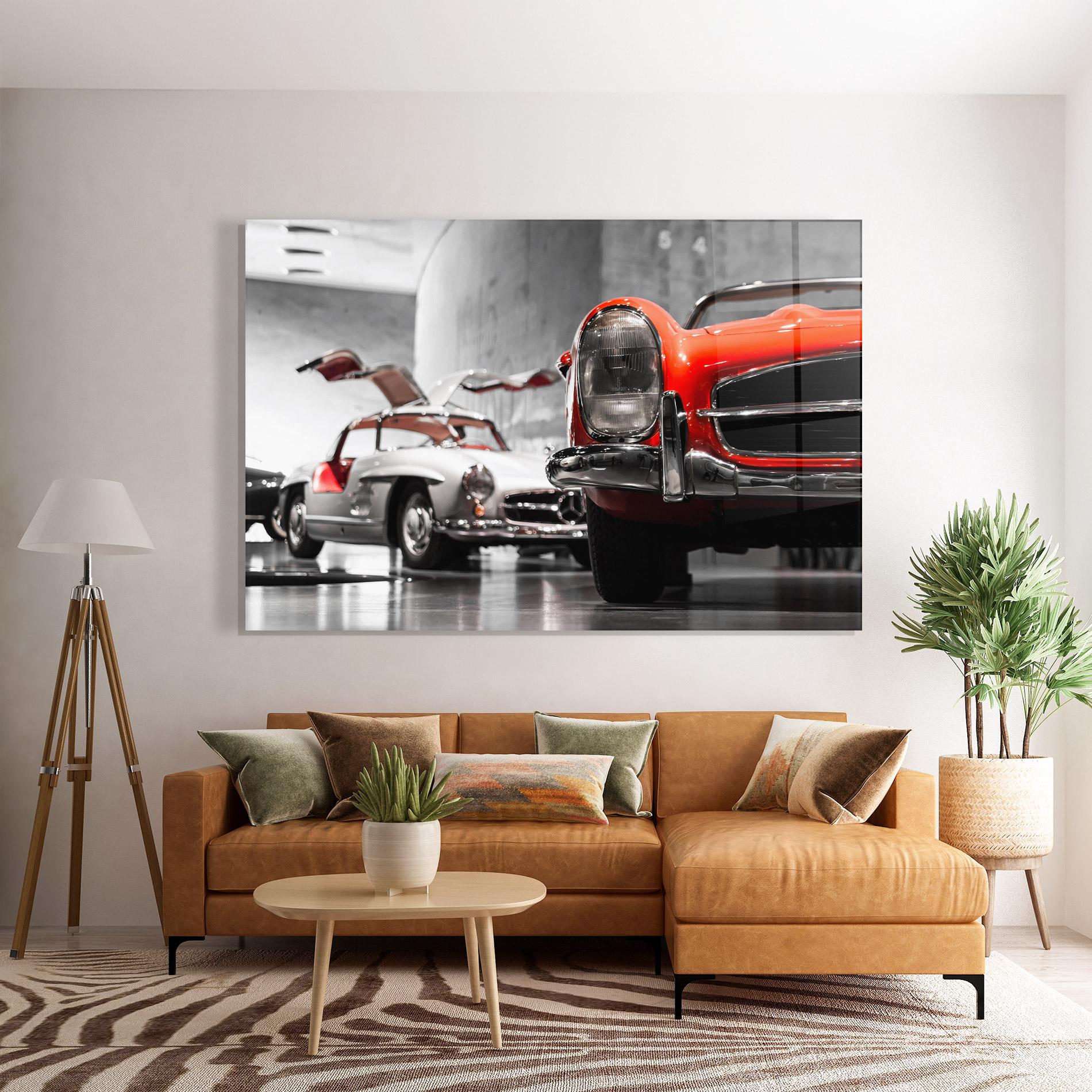 Tablou Sticla Vintage Red White mockup 7