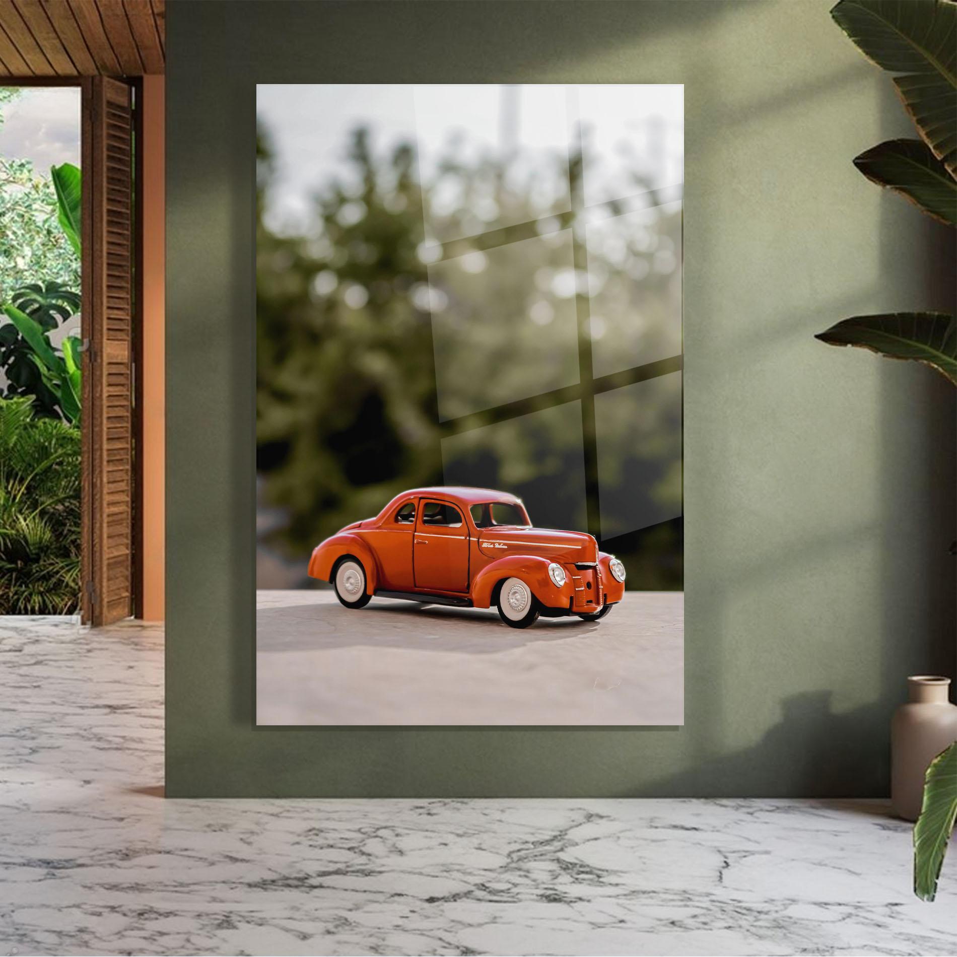 Tablou Sticla Vintage Orange Toy mockup 7