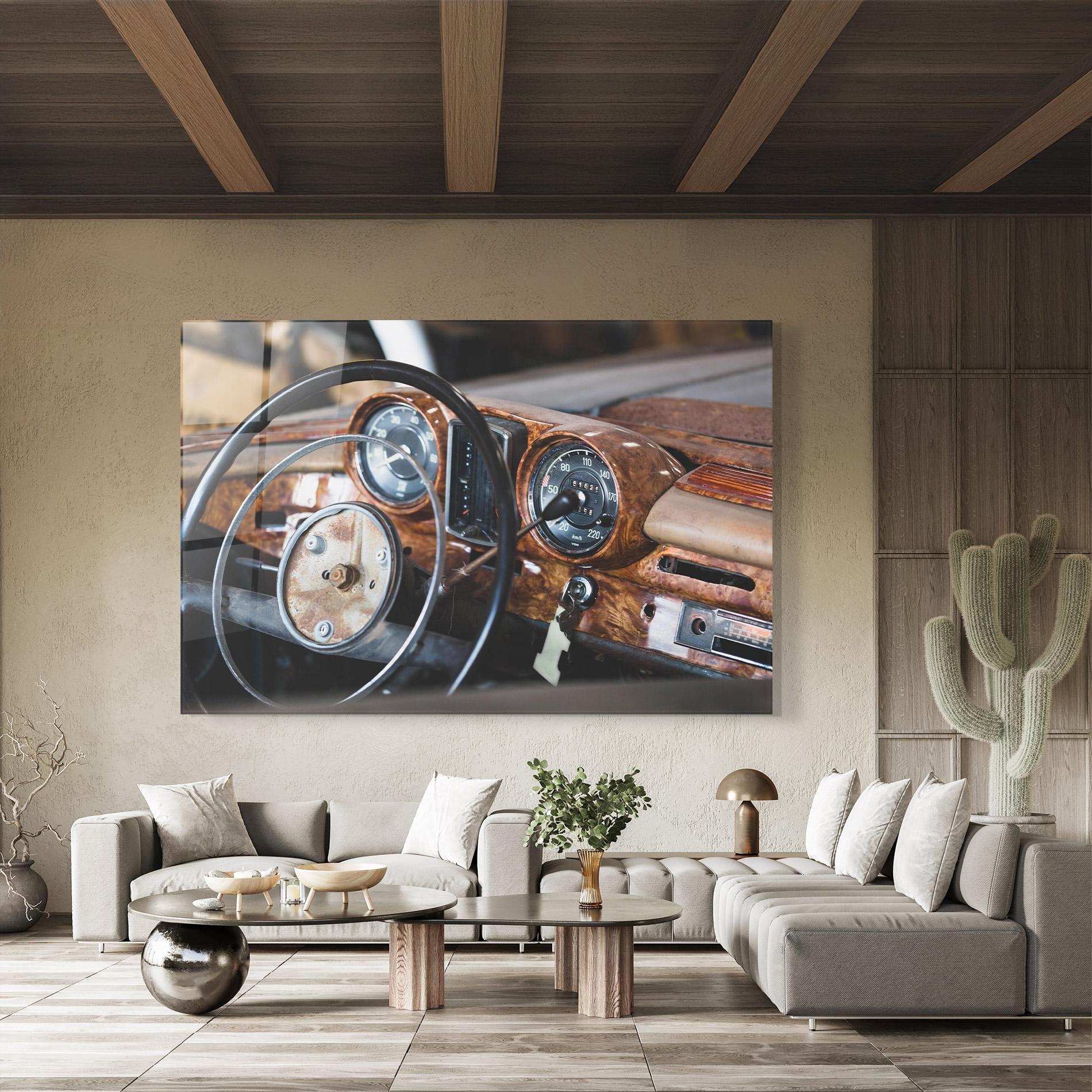 Tablou Sticla Brown Clean Car mockup 8