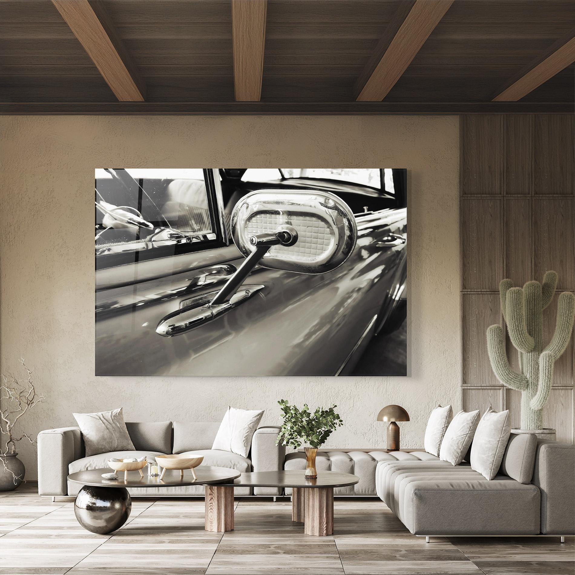 Tablou Sticla Close Up Grey Car mockup 8