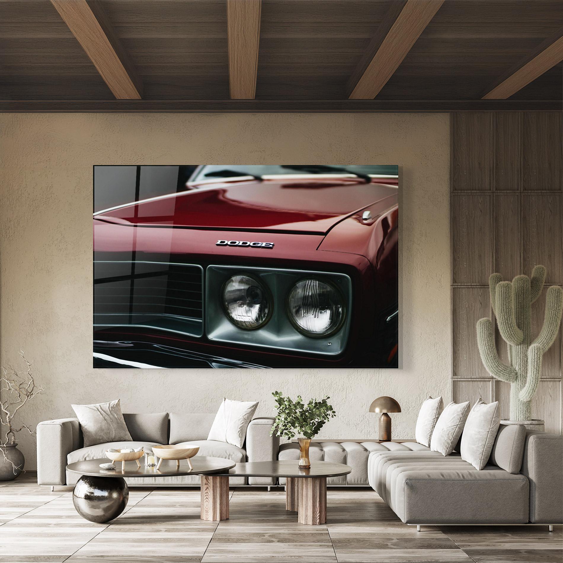 Tablou Sticla Dark Red Car mockup 8