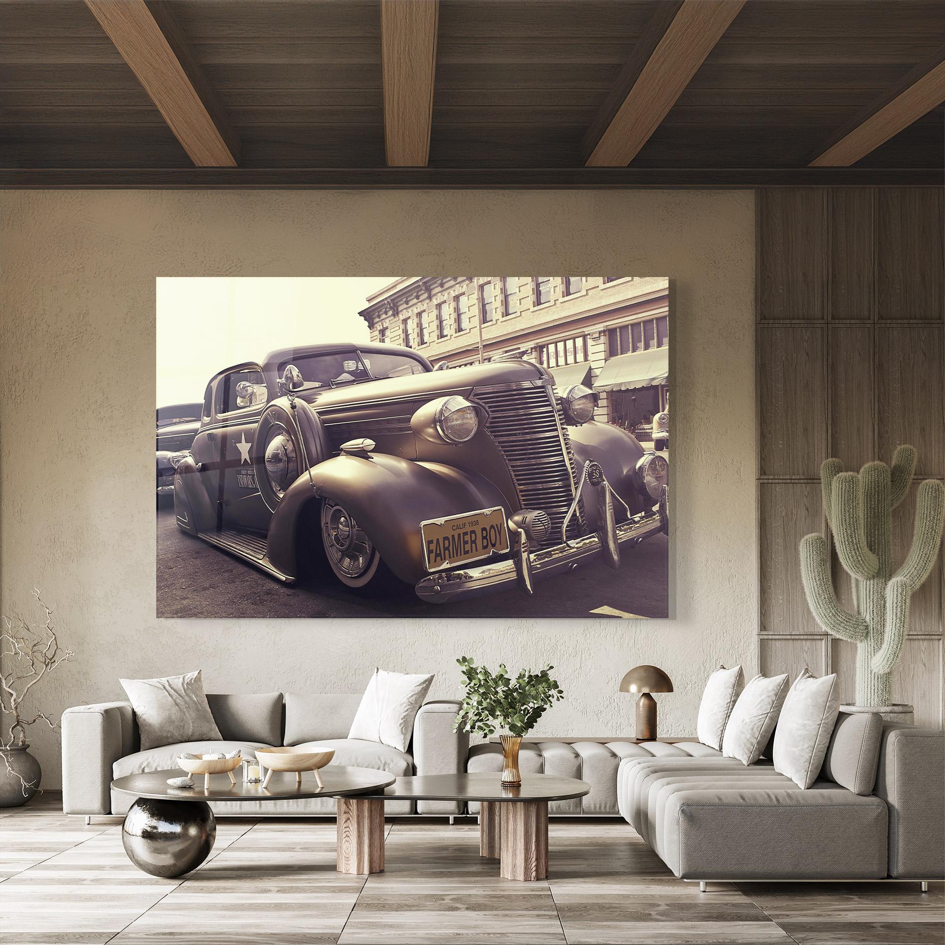 Tablou Sticla Old Classic Car mockup 8