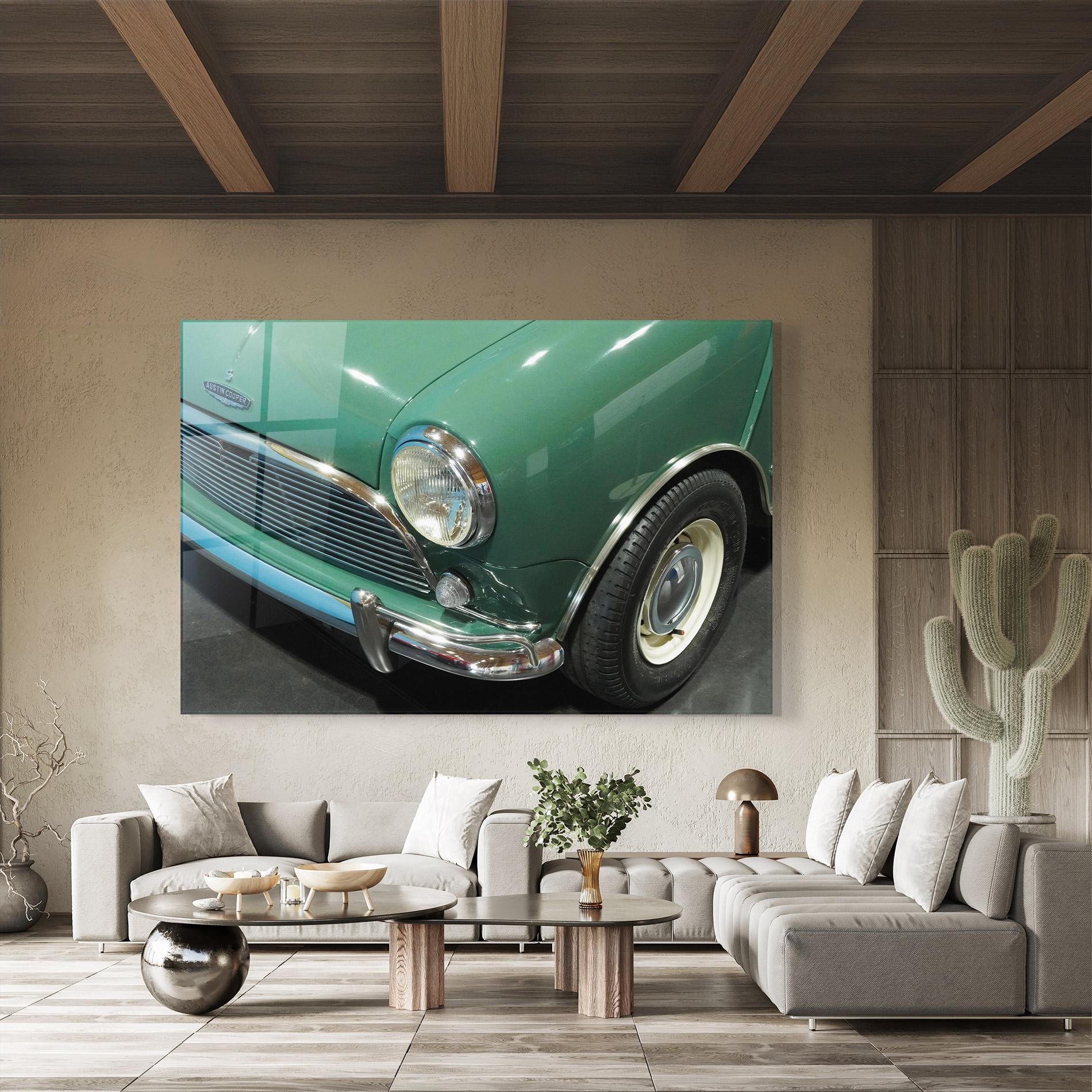 Tablou Sticla Pretty Green Car mockup 8