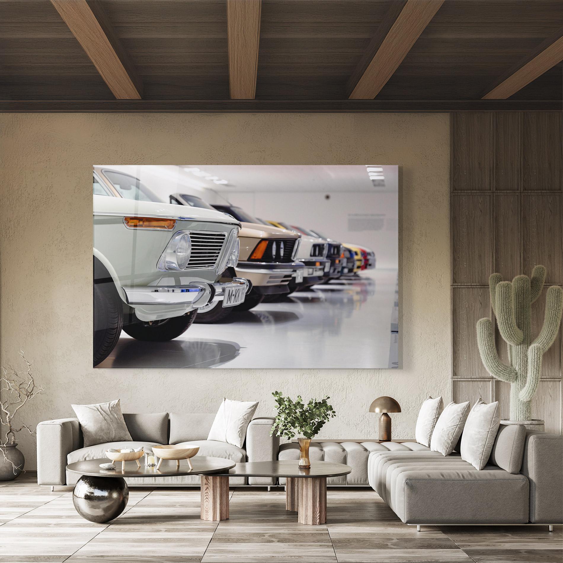 Tablou Sticla Vintage Cream Cars mockup 8