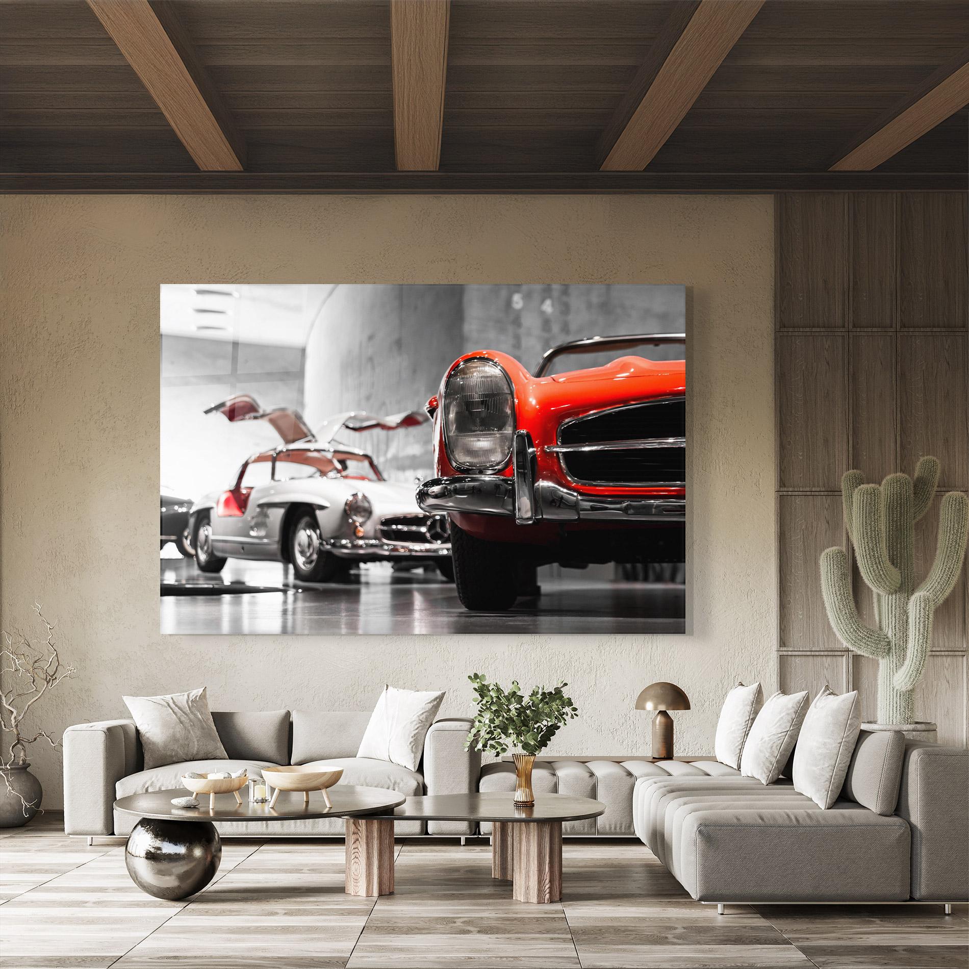 Tablou Sticla Vintage Red White mockup 8