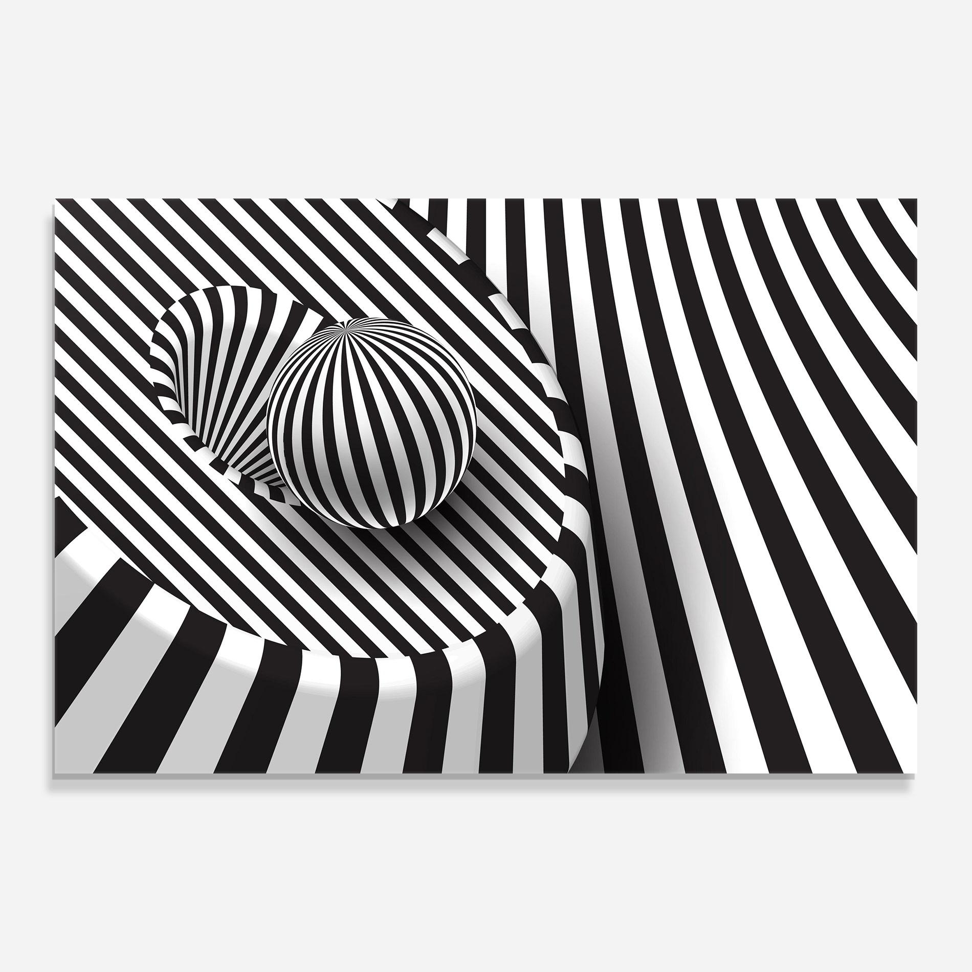 Tablou Sticla 3d Ball Zebra mockup 0