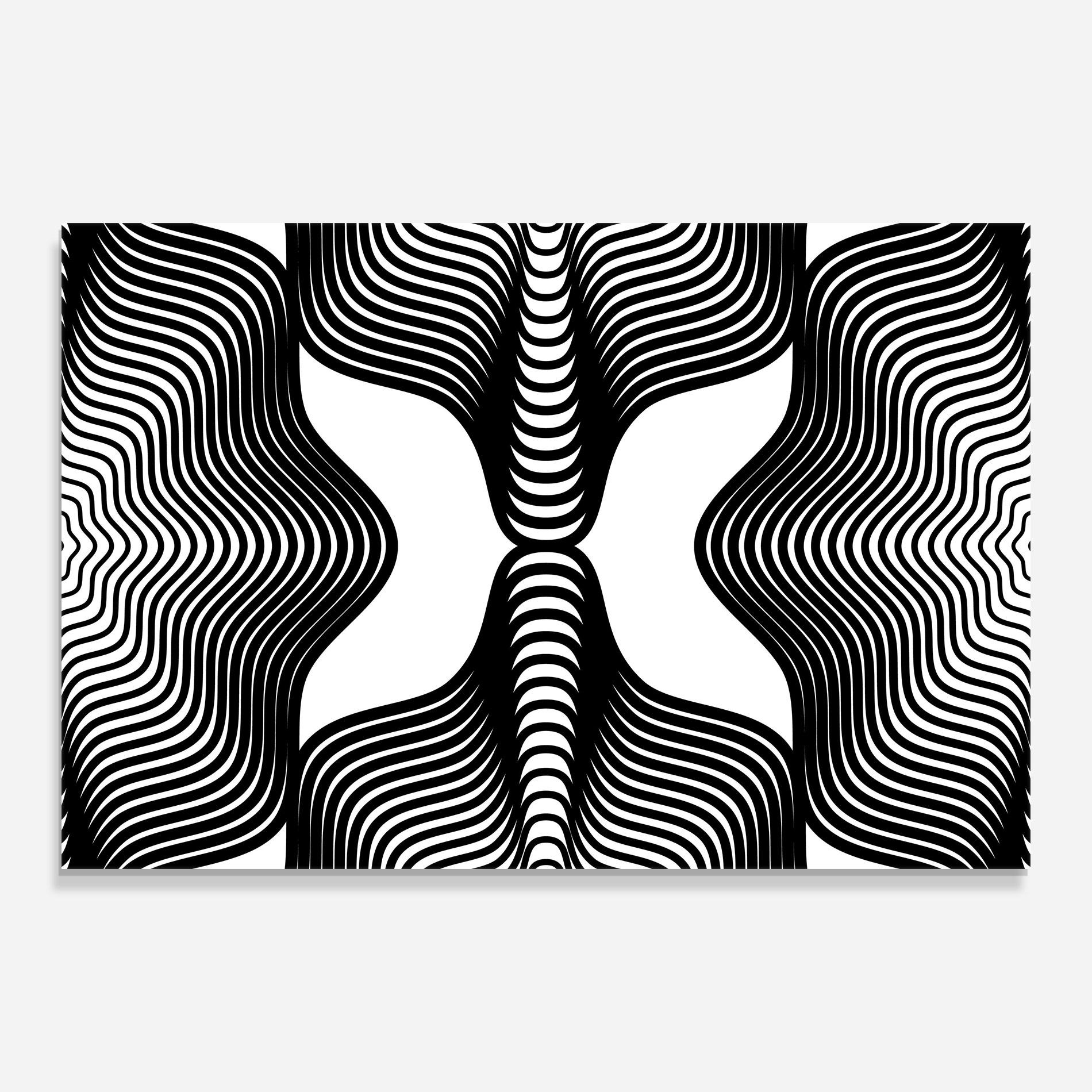 Tablou Sticla Black Line Pattern mockup 0
