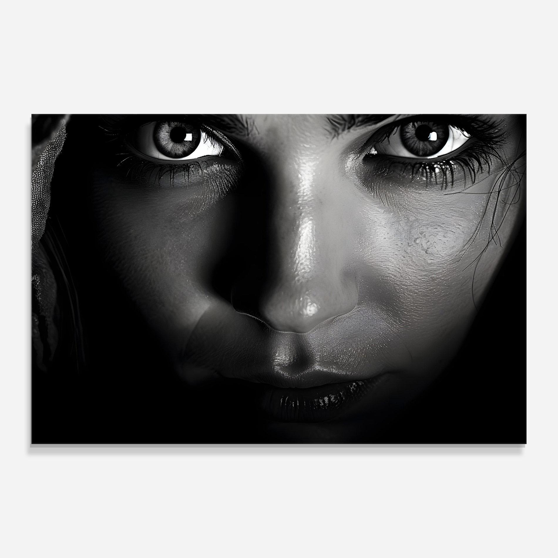 Tablou Sticla Closeup Portrait mockup 0