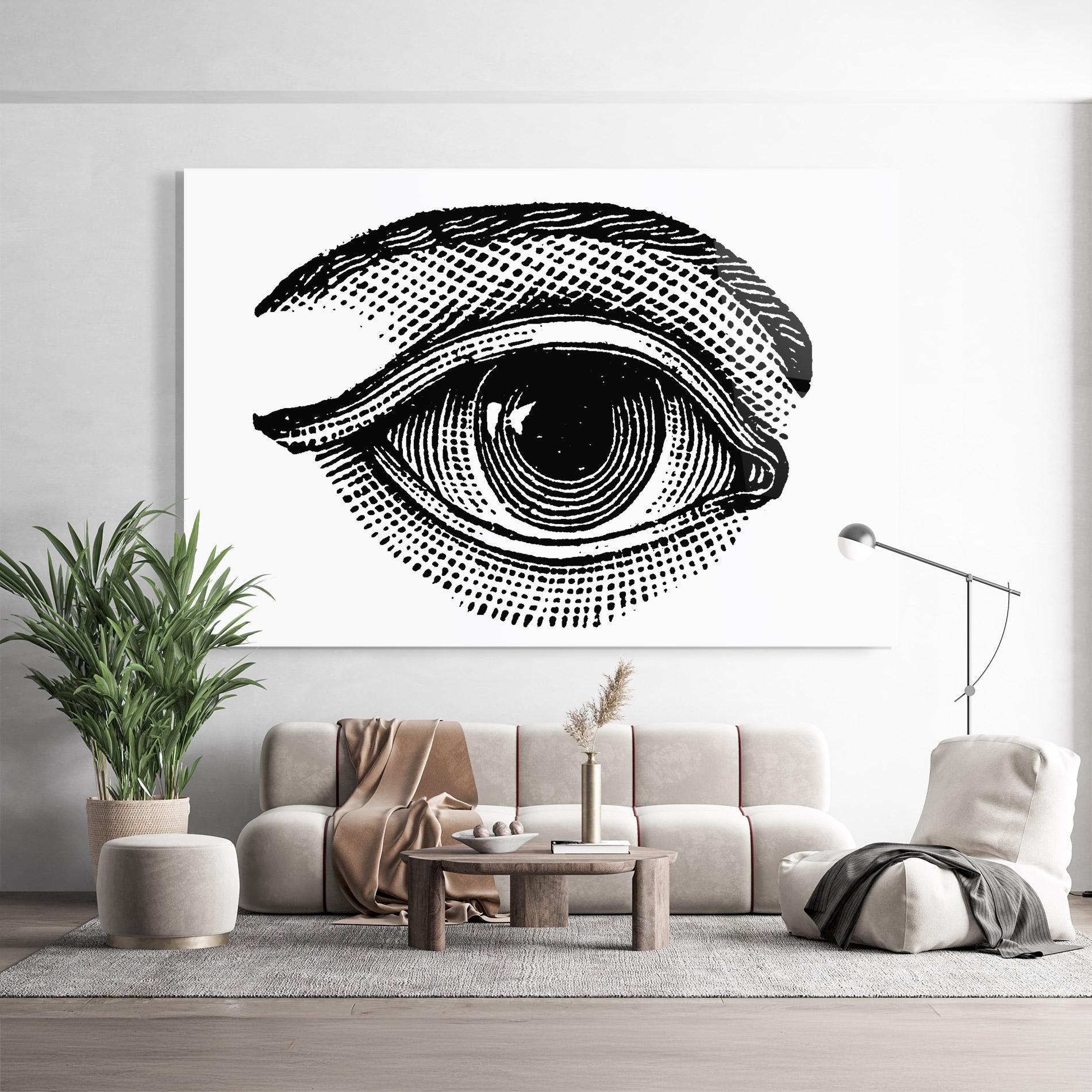 Tablou Sticla Big Eye Drawing mockup 9