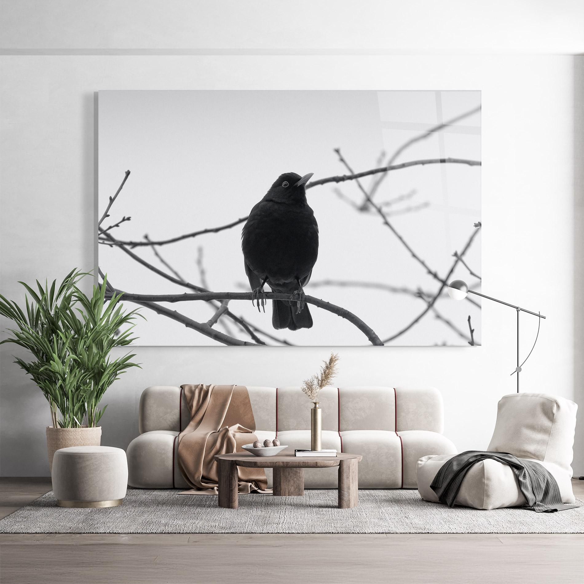 Tablou Sticla Black Bird mockup 9
