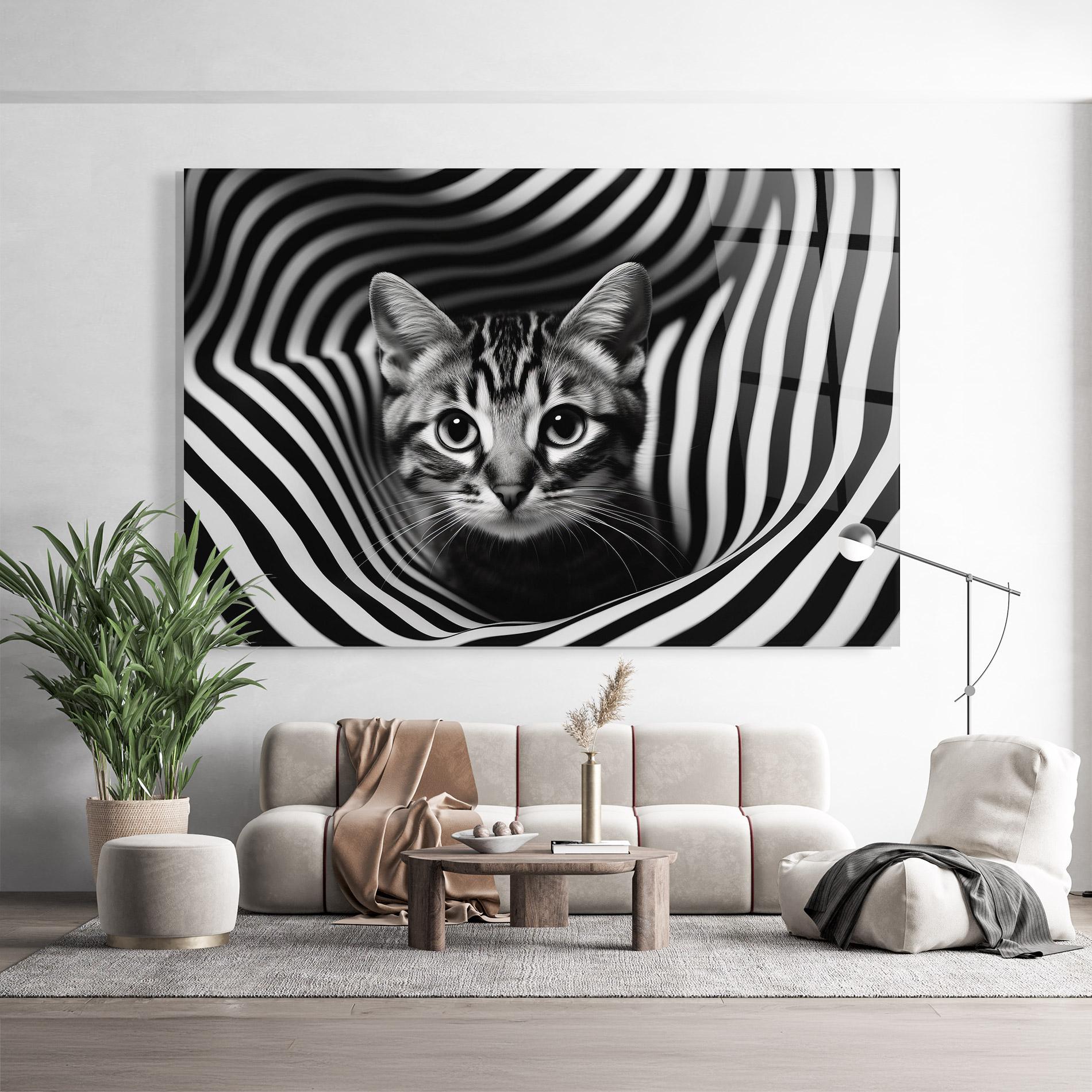 Tablou Sticla Closeup Cat Portrait mockup 9