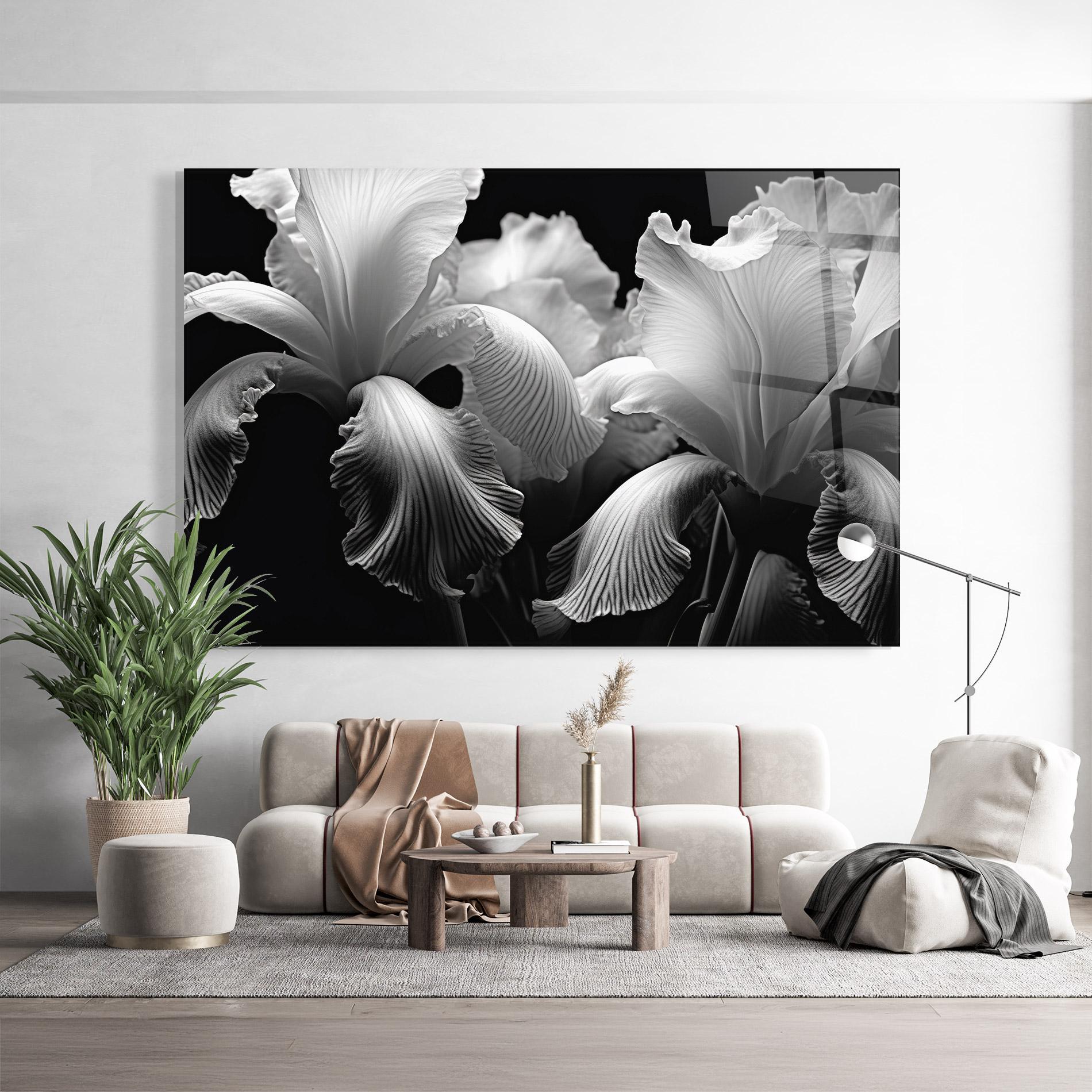 Tablou Sticla Grey Iris Mix mockup 9