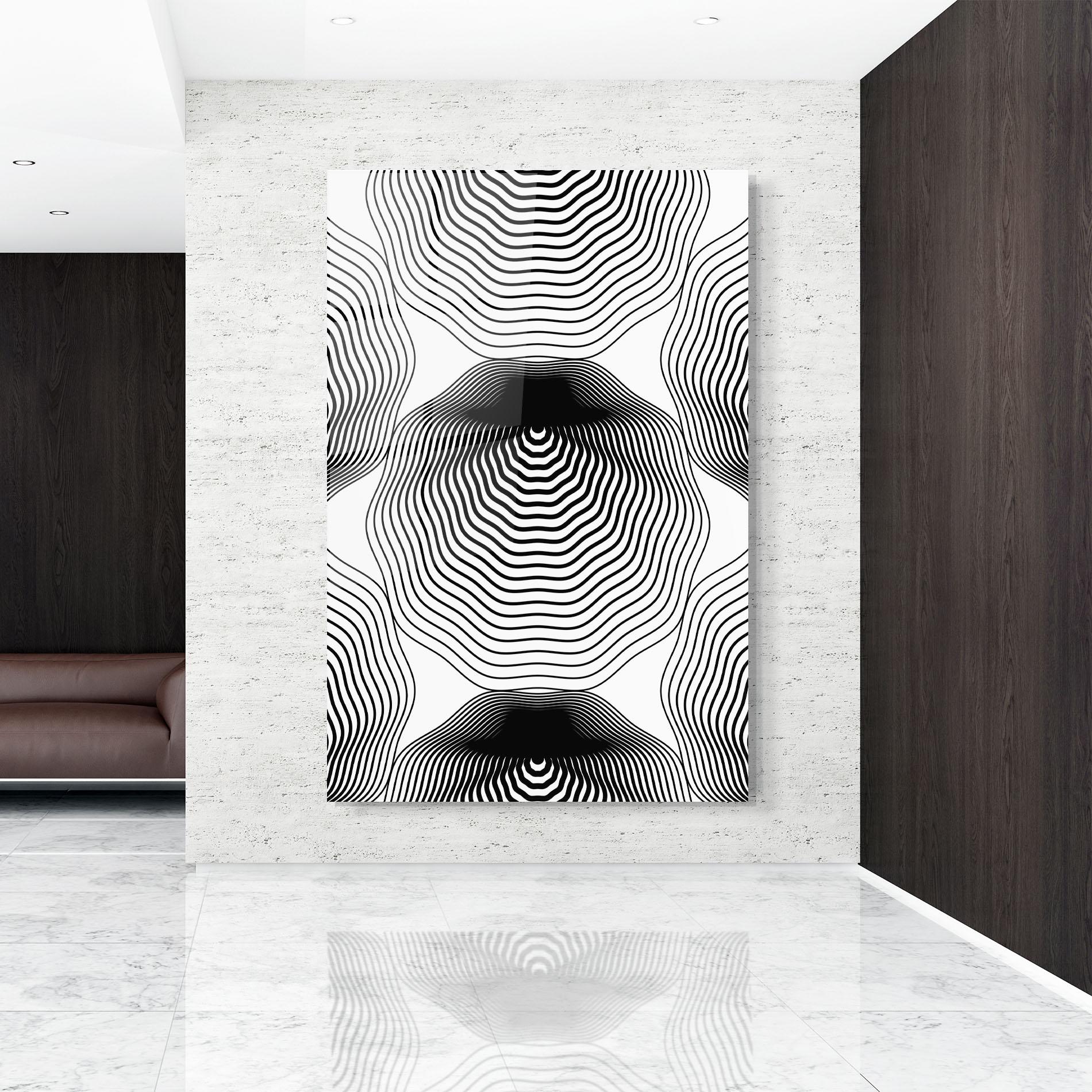 Tablou Sticla Black Line Art mockup 9