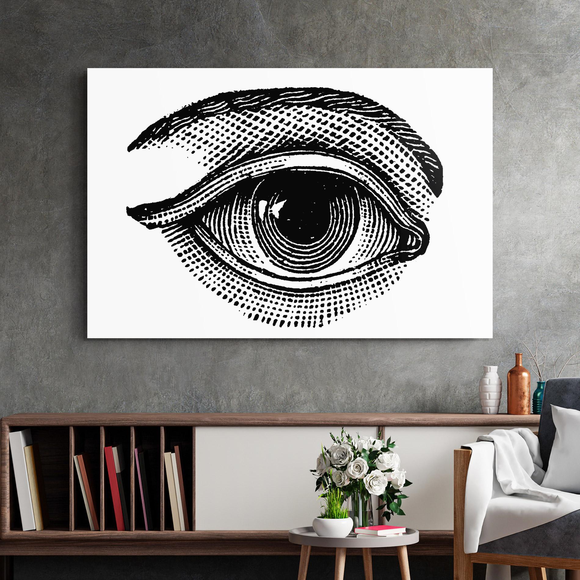 Tablou Sticla Big Eye Drawing mockup 2