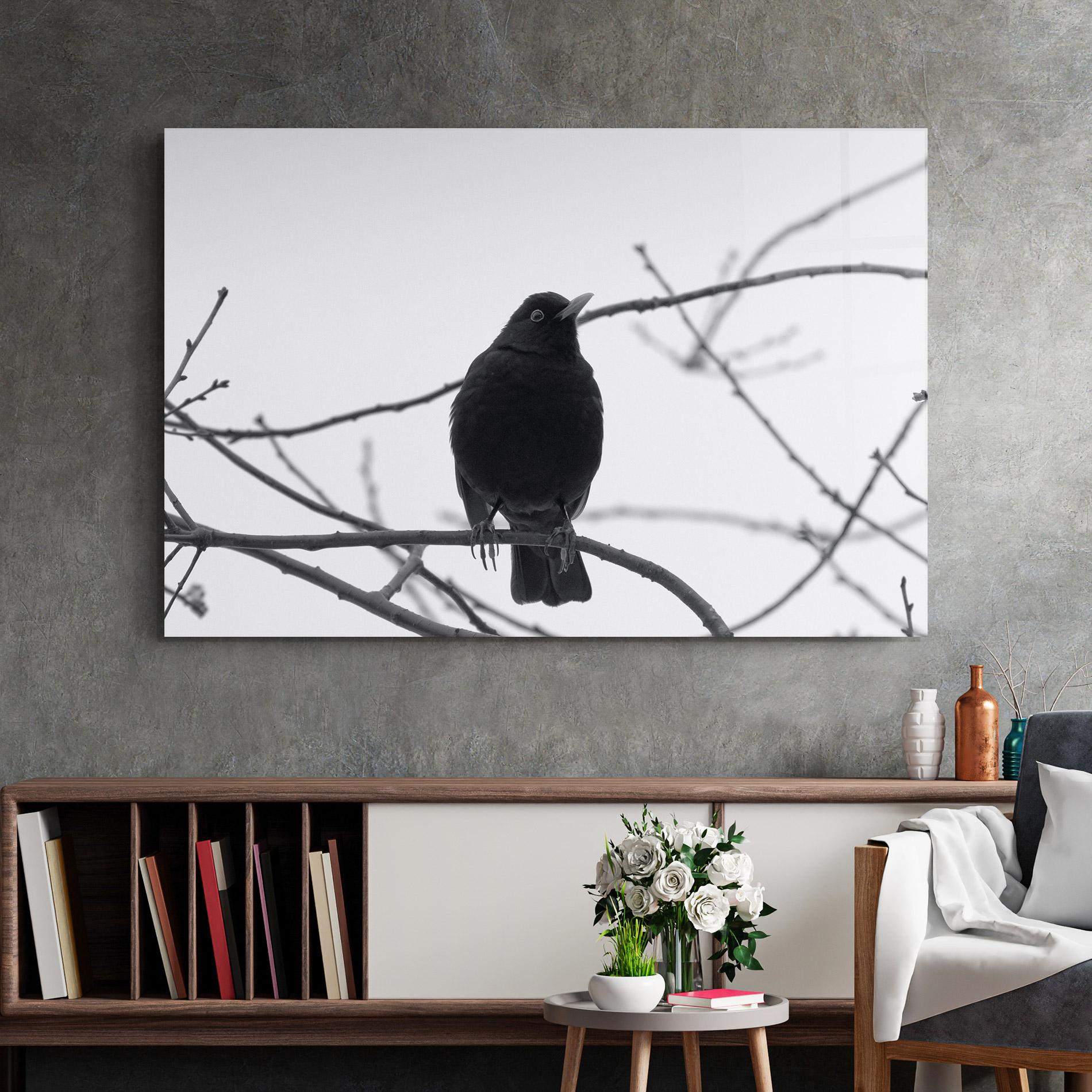 Tablou Sticla Black Bird mockup 2