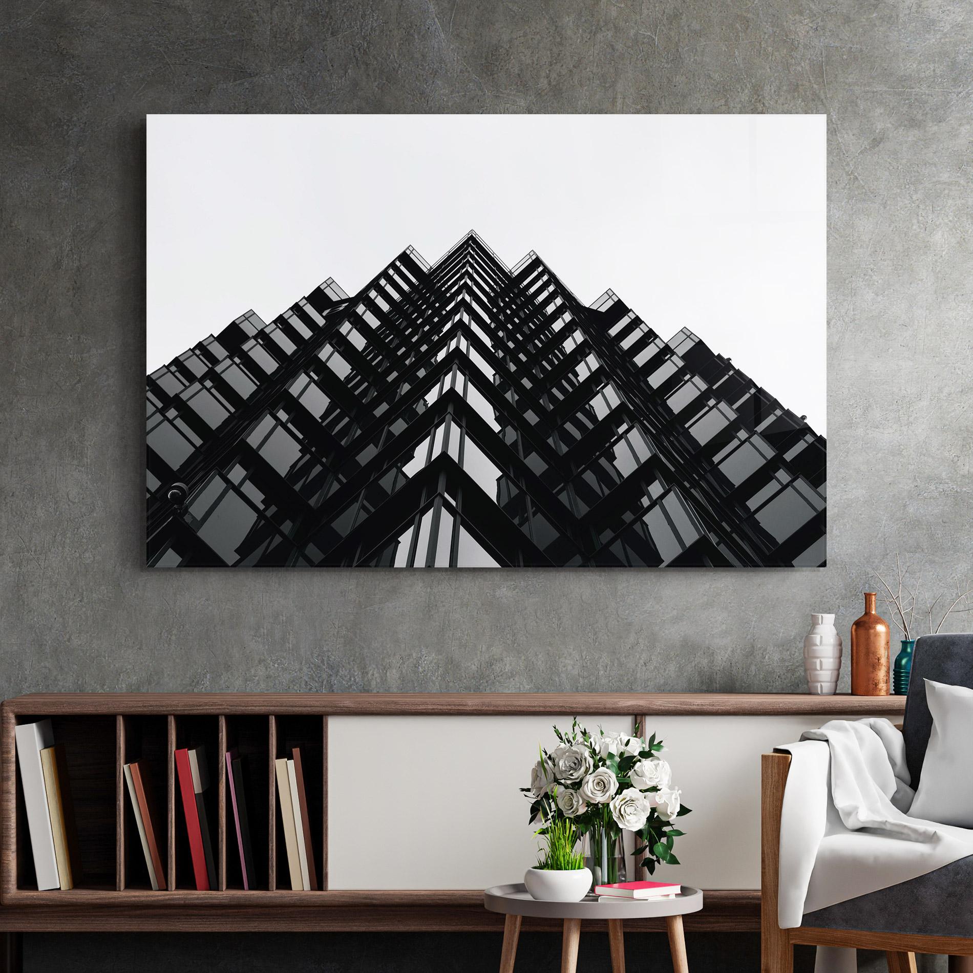 Tablou Sticla Black Building mockup 2