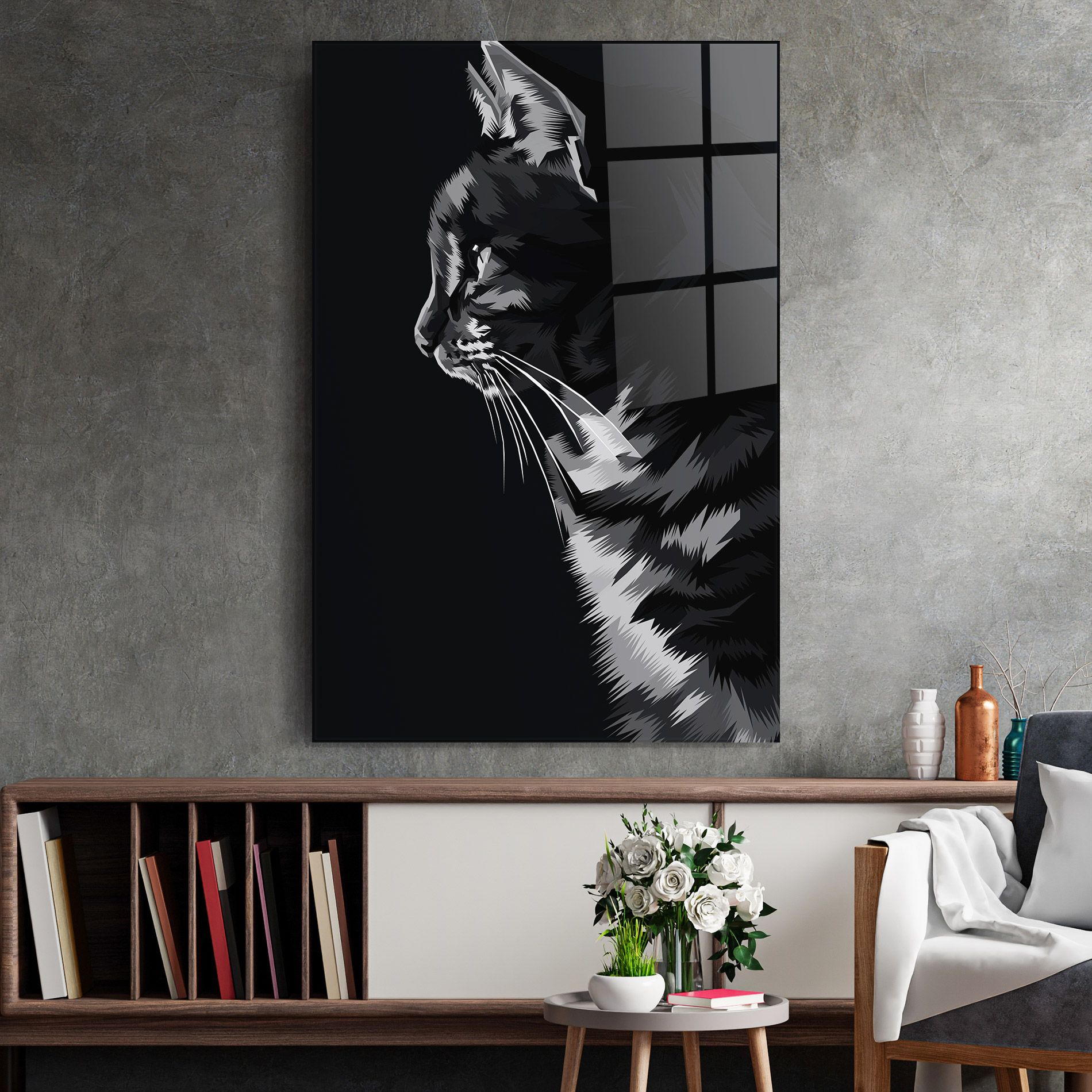 Black Grey Cat mockup 2
