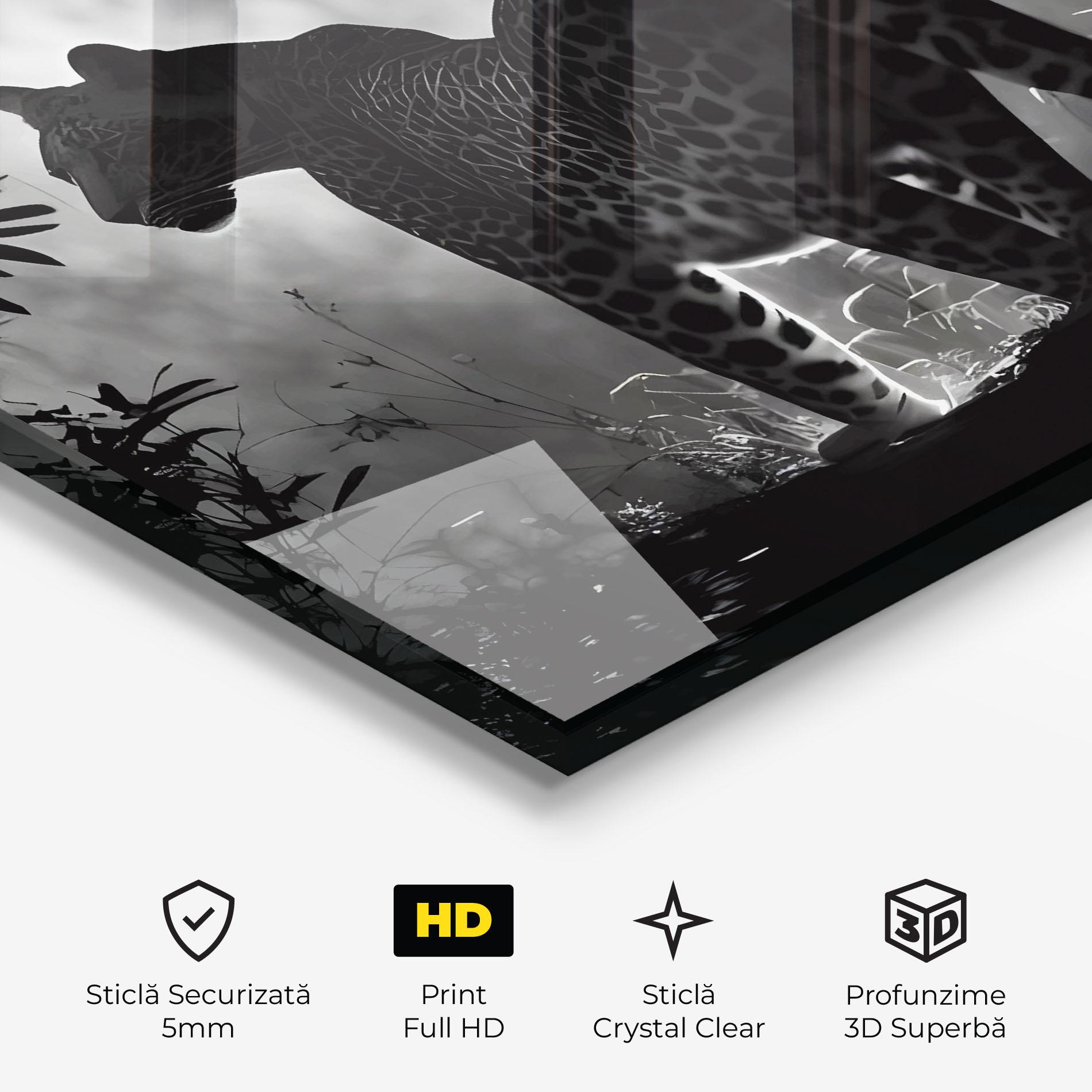 Tablou Sticla Beautiful Grey Animal mockup 3