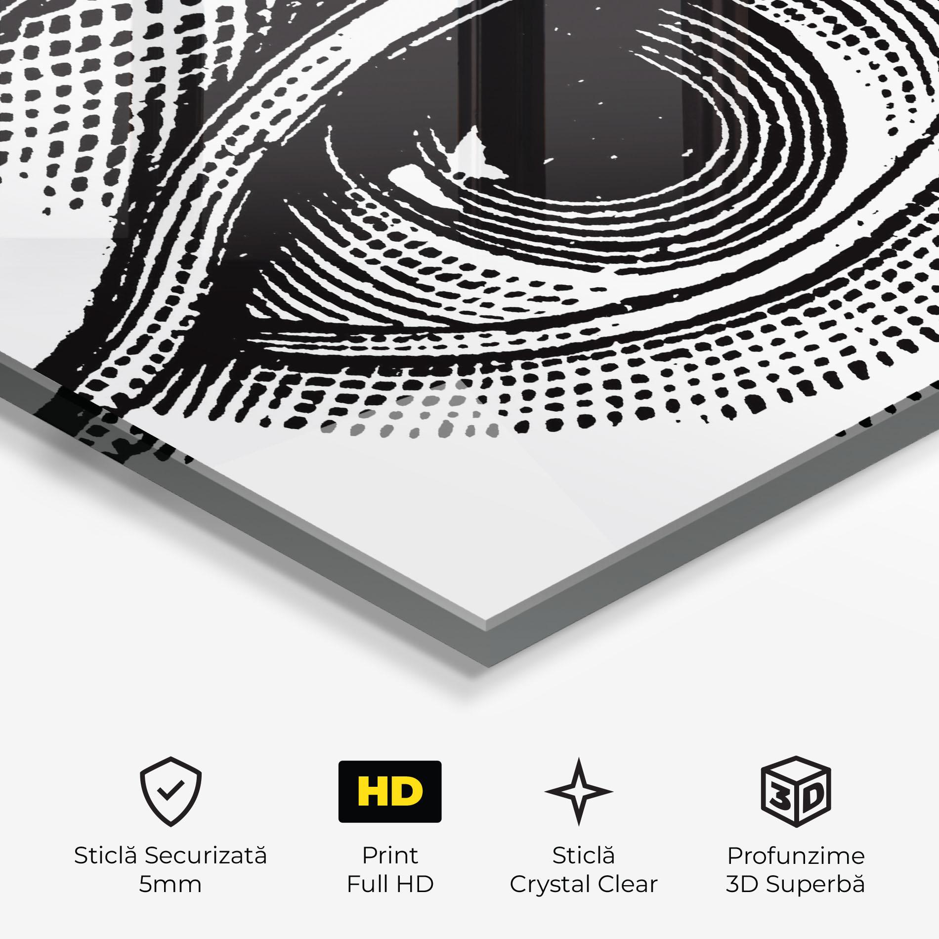 Tablou Sticla Big Eye Drawing mockup 3