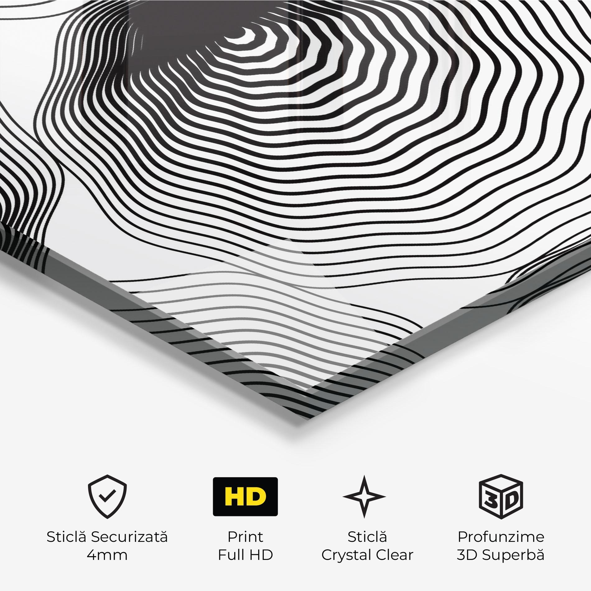 Tablou Sticla Black Line Art mockup 3