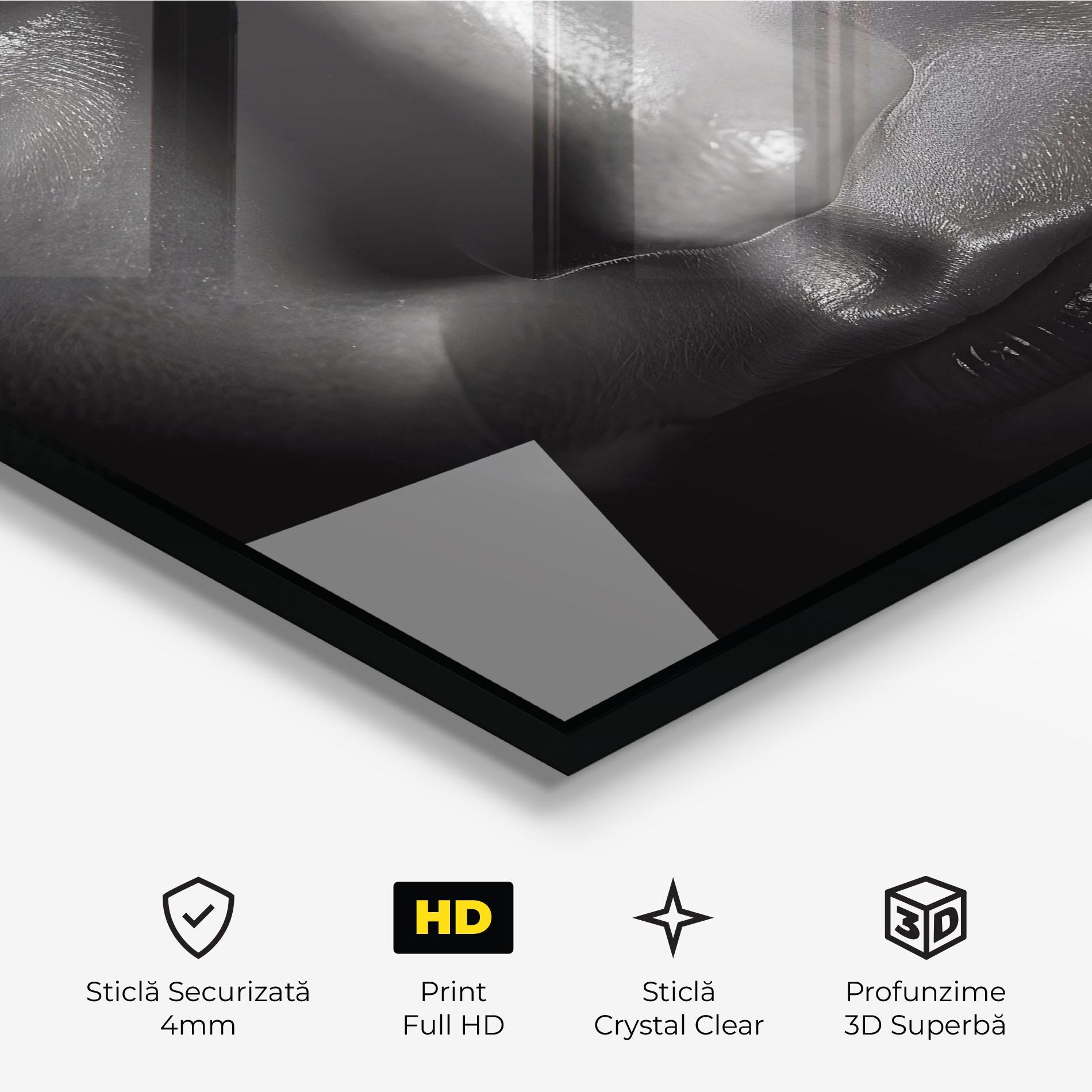 Tablou Sticla Closeup Portrait mockup 3