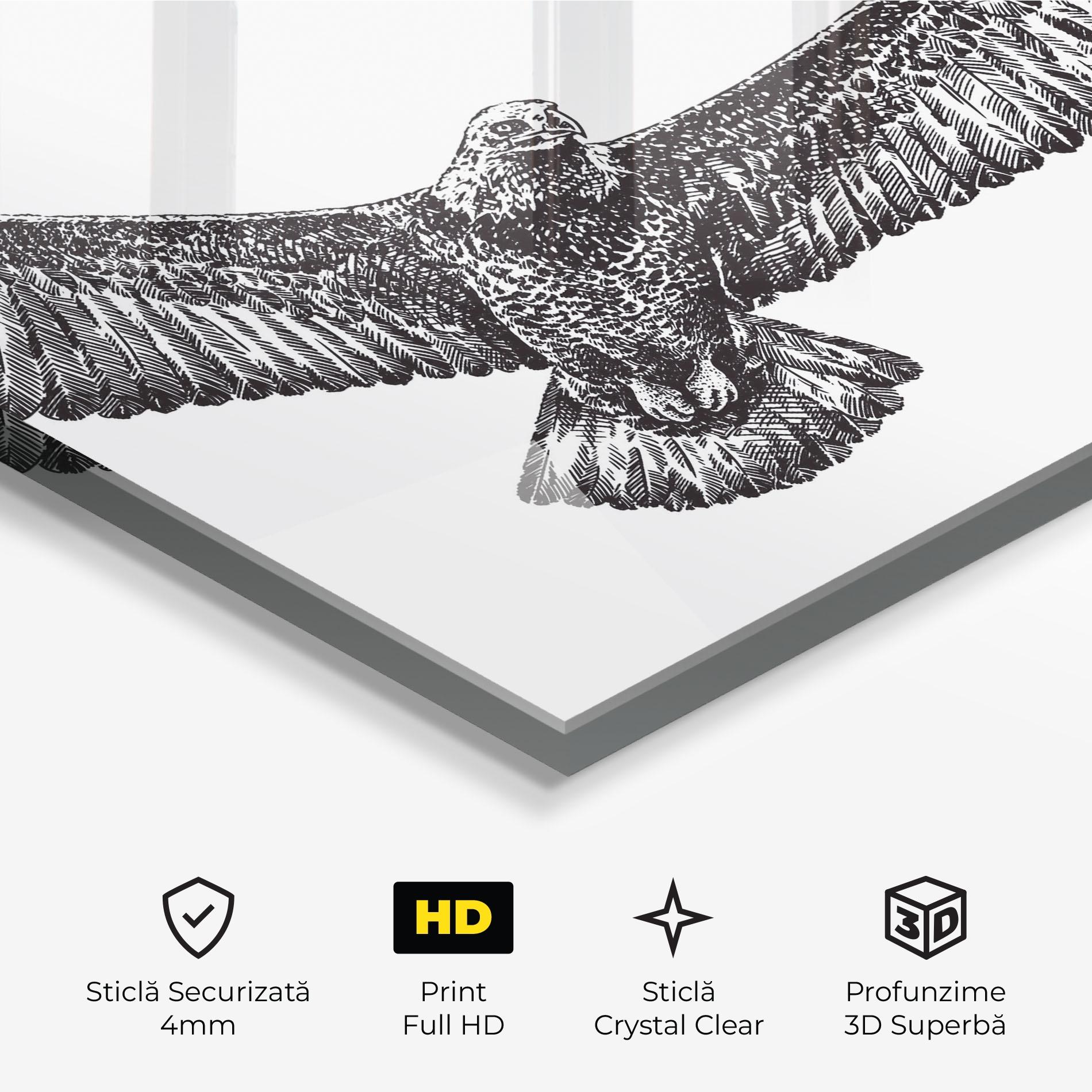 Tablou Sticla Eagle Art Line mockup 3