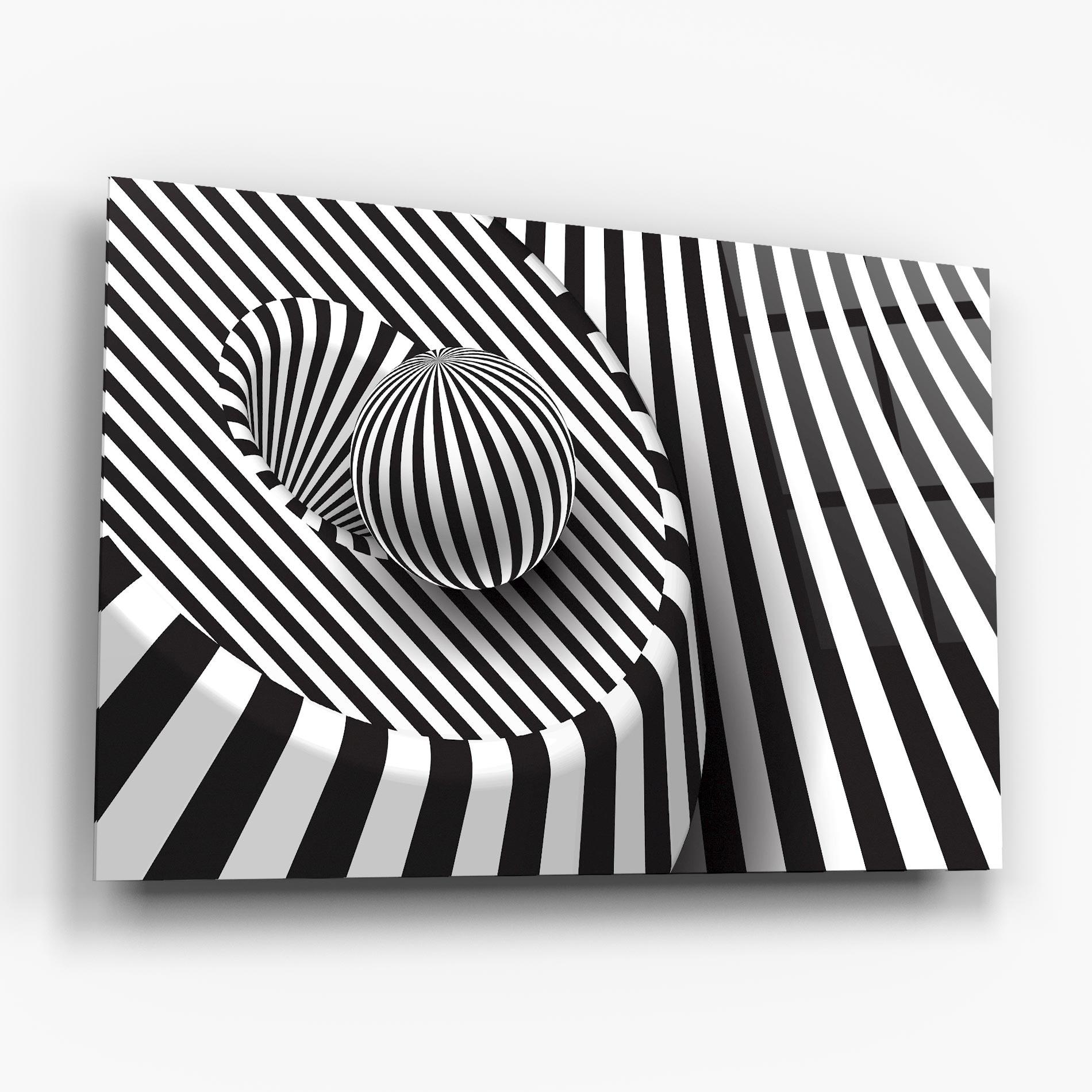 Tablou Sticla 3d Ball Zebra mockup 6