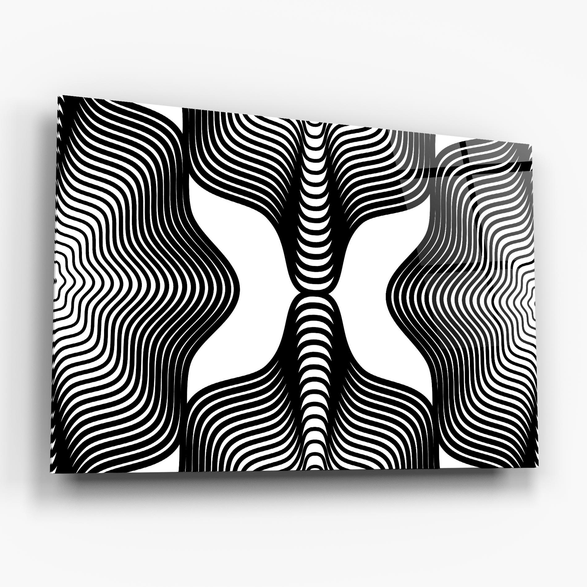 Tablou Sticla Black Line Pattern mockup 6