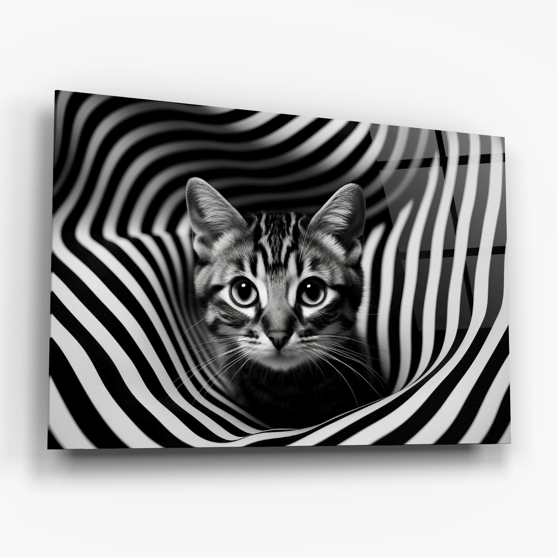 Tablou Sticla Closeup Cat Portrait mockup 6