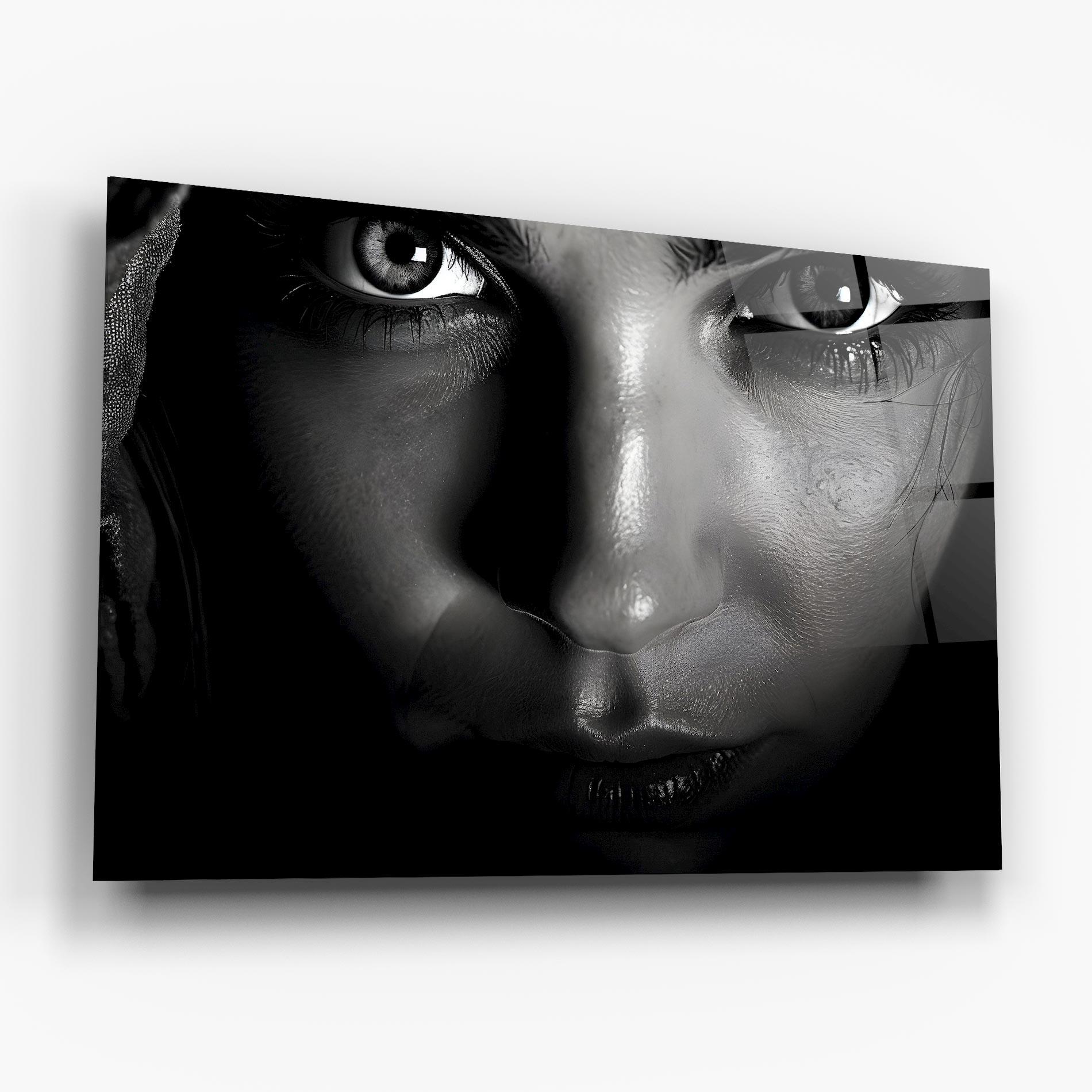 Tablou Sticla Closeup Portrait mockup 6