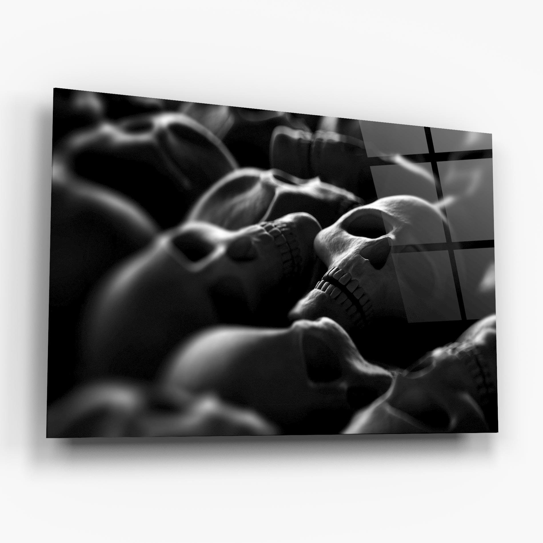 Tablou Sticla Gray Human Skull mockup 6