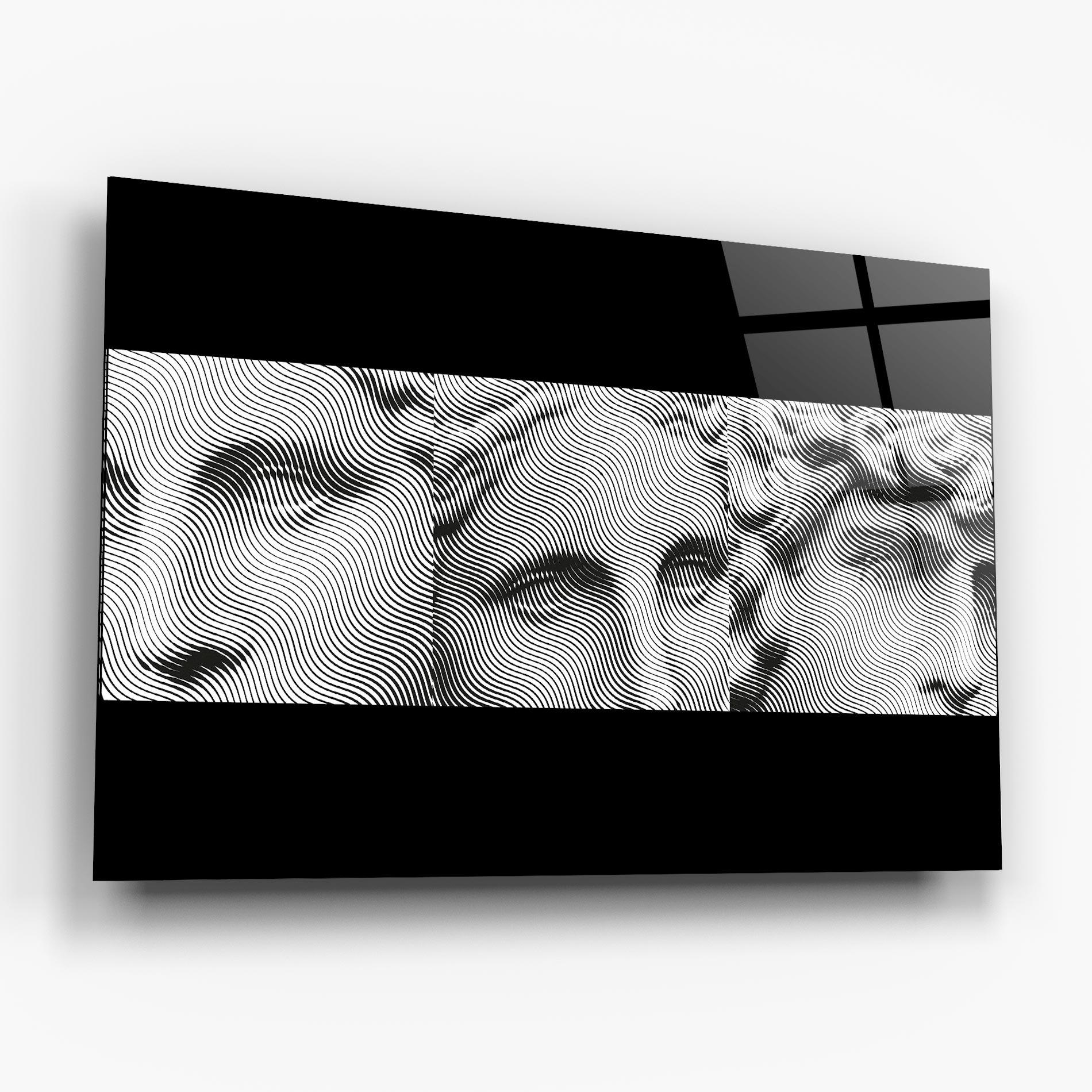 Tablou Sticla Statue Line Faces mockup 6
