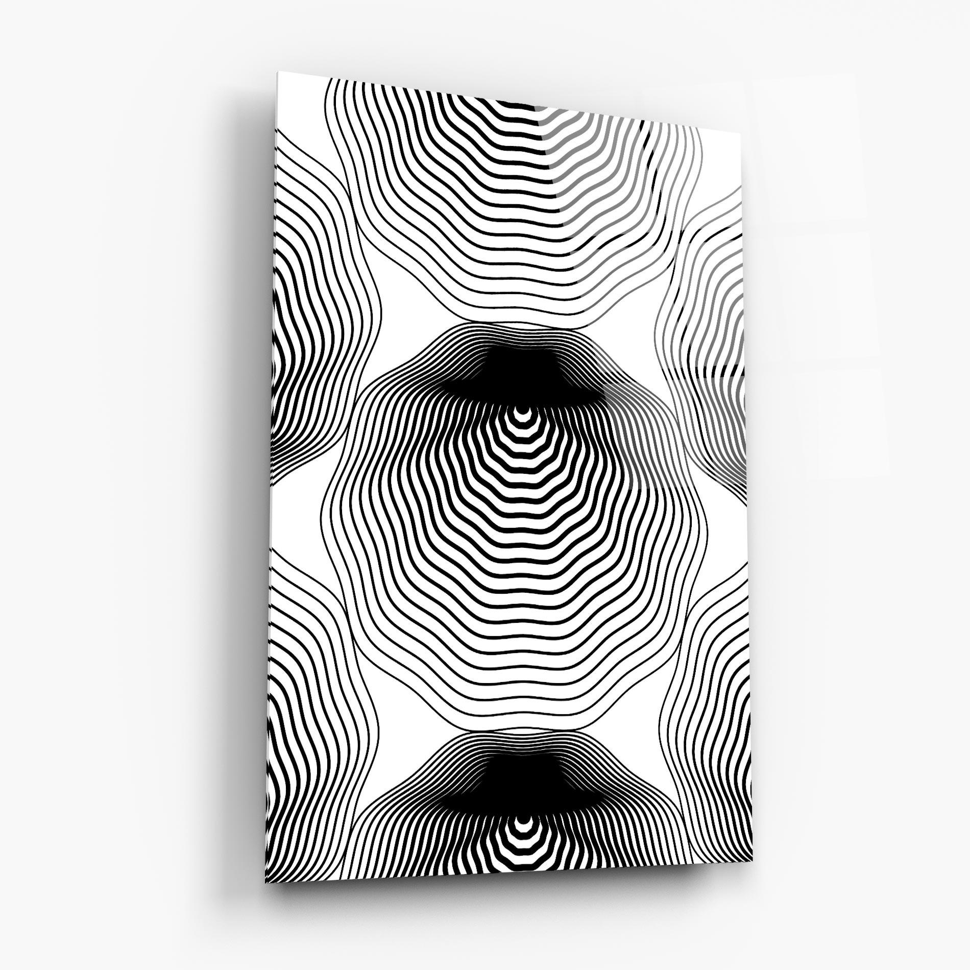 Tablou Sticla Black Line Art mockup 6