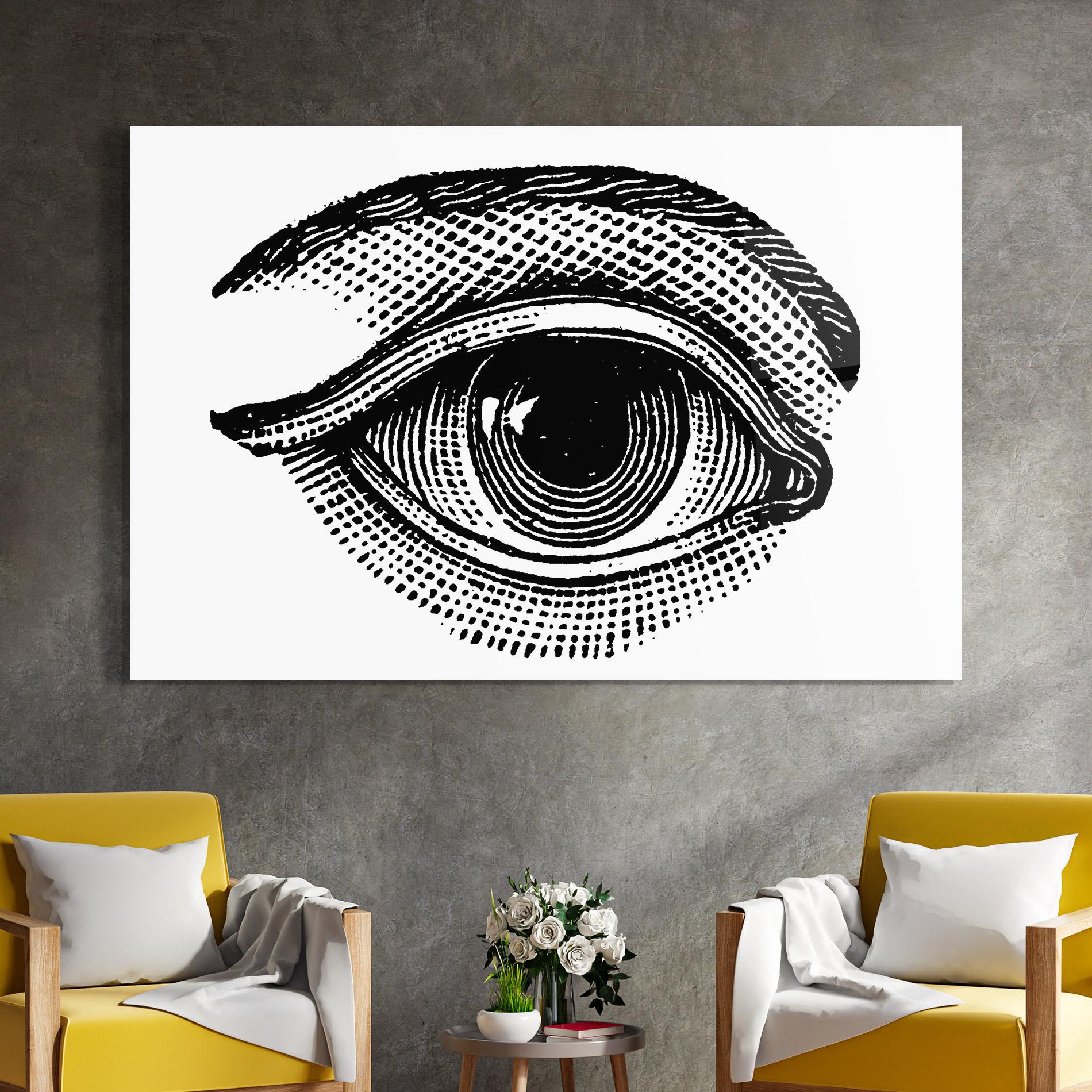 Tablou Sticla Big Eye Drawing mockup 4